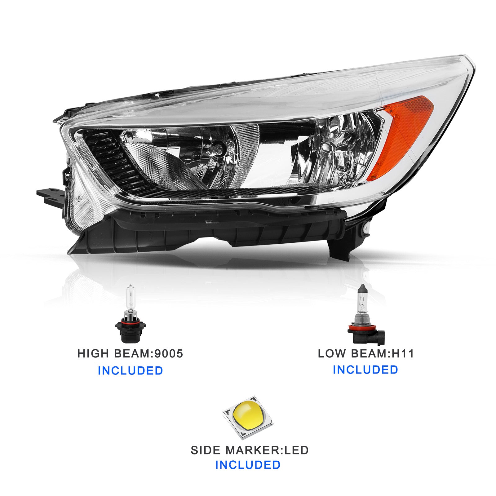 VehicleAid Headlights For 2017-2019 Ford Escape