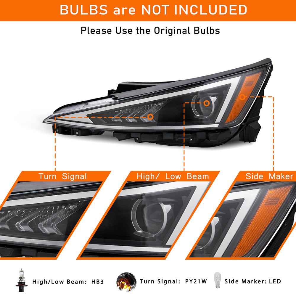 VehicleAid Headlights For 2019-2020 Hyundai Elantra