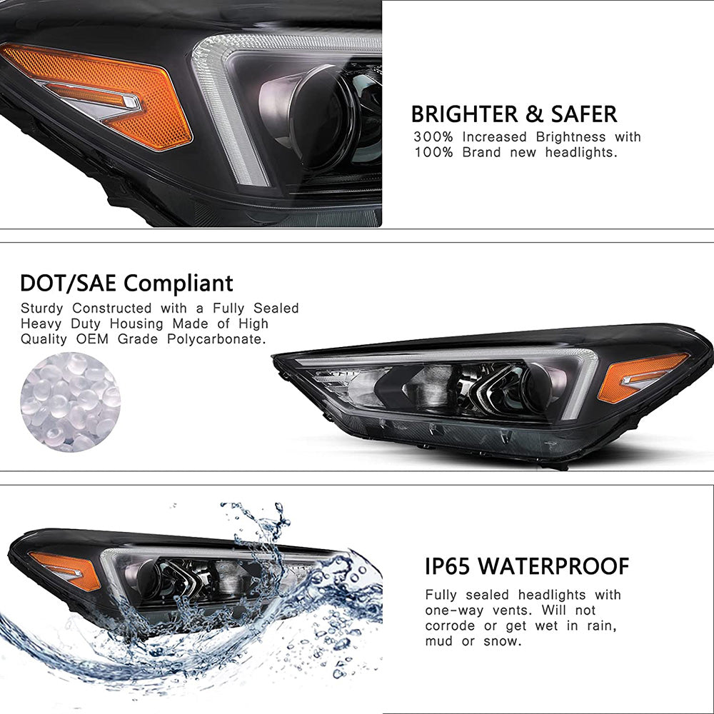 VehicleAid DRL Headlights For 2019-2021 Hyundai Tucson