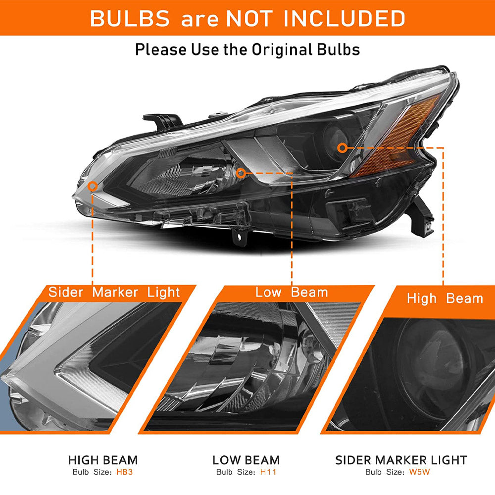 VehicleAid Headlights For 2019-2022 Nissan Altima