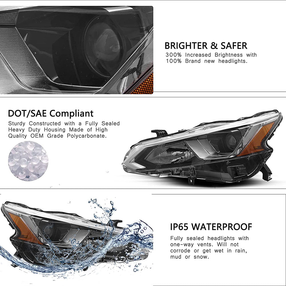 VehicleAid Headlights For 2019-2022 Nissan Altima