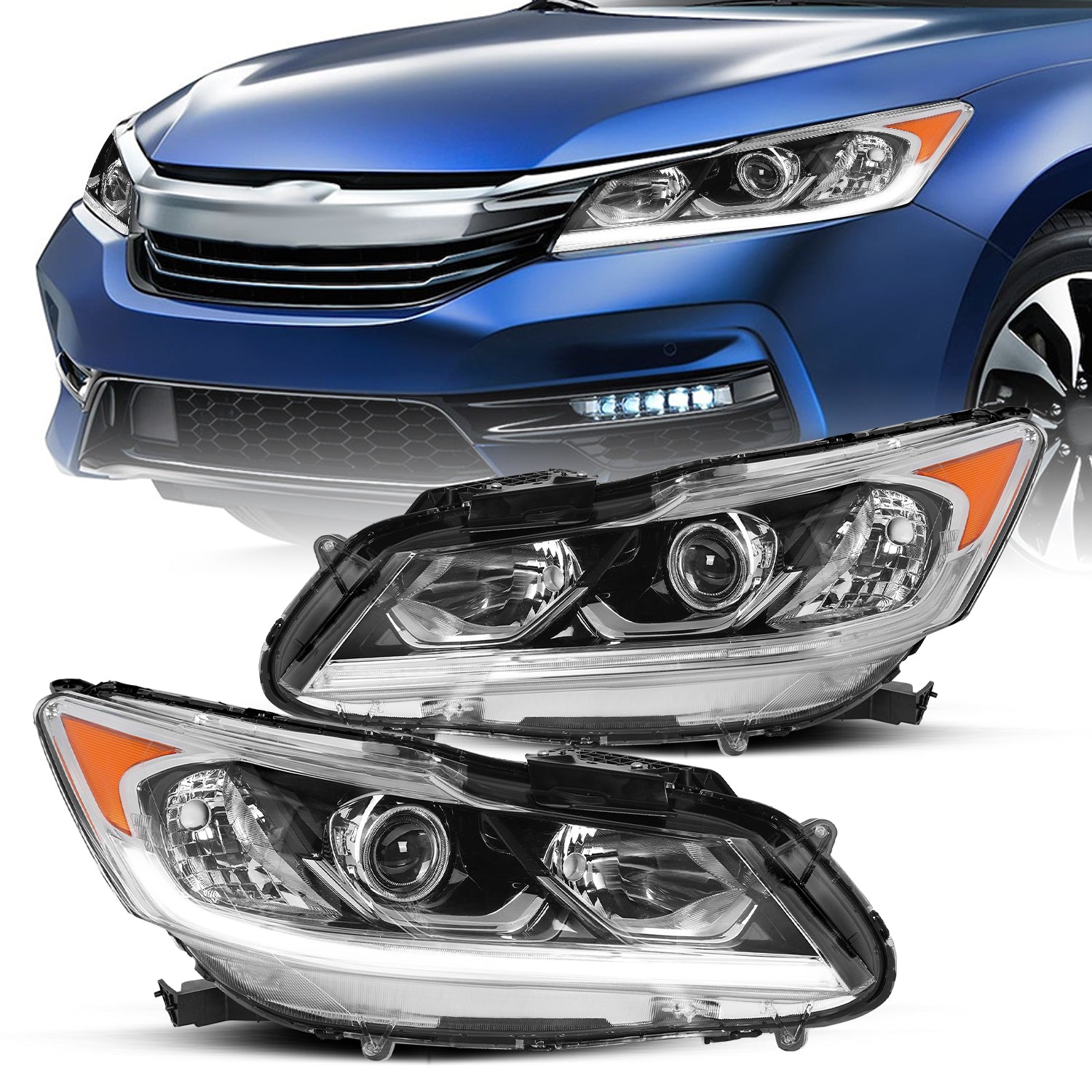 VehicleAid Headlights For 2016-2017 Honda Accord