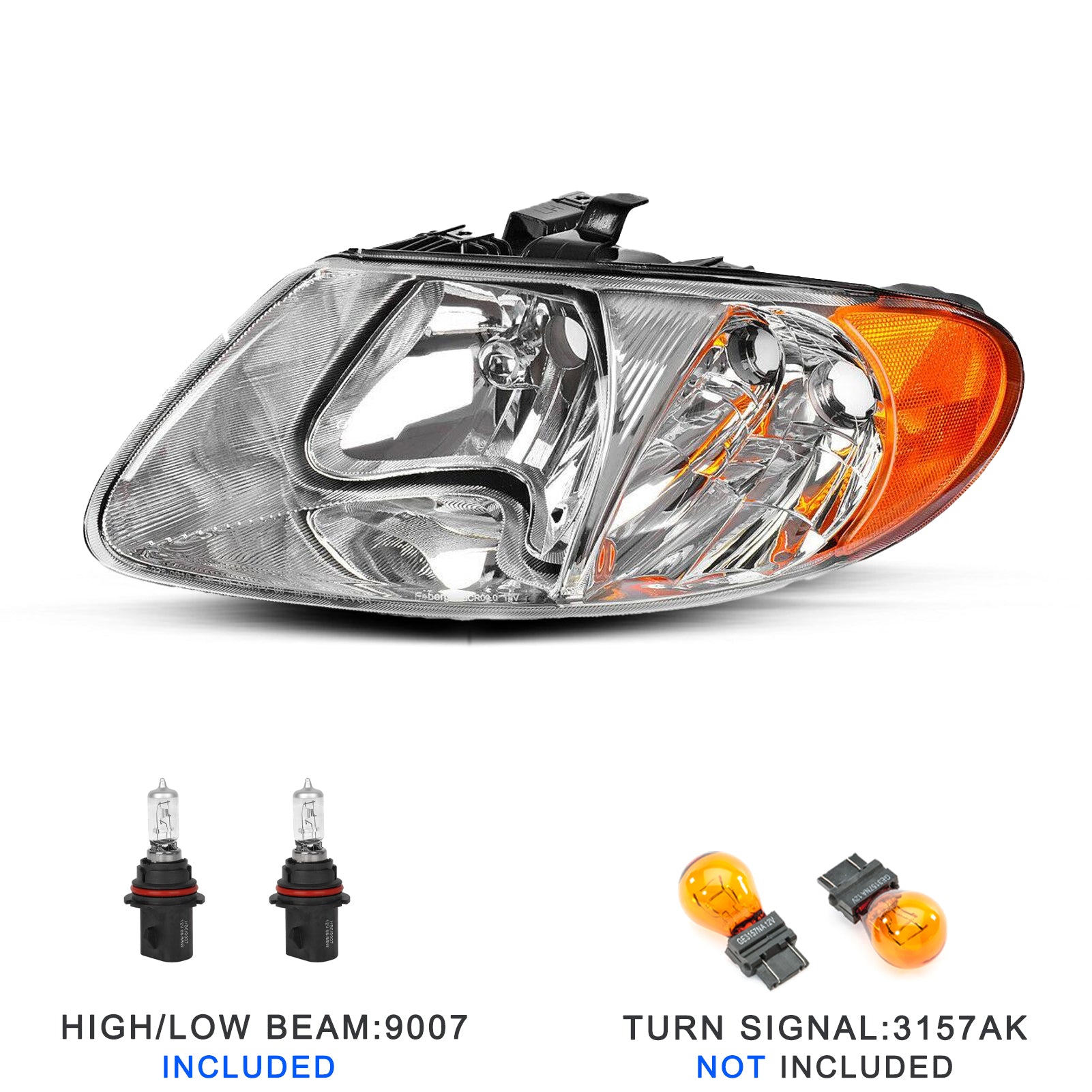 VehicleAid Headlights For 2001-2007 Chrysler Town & Country