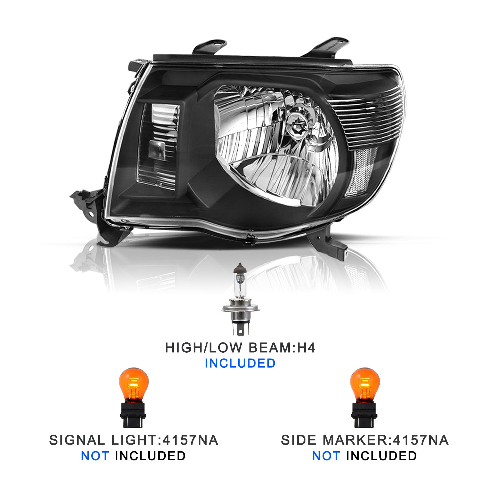 VehicleAid Headlights For 2005-2011 Toyota Tacoma