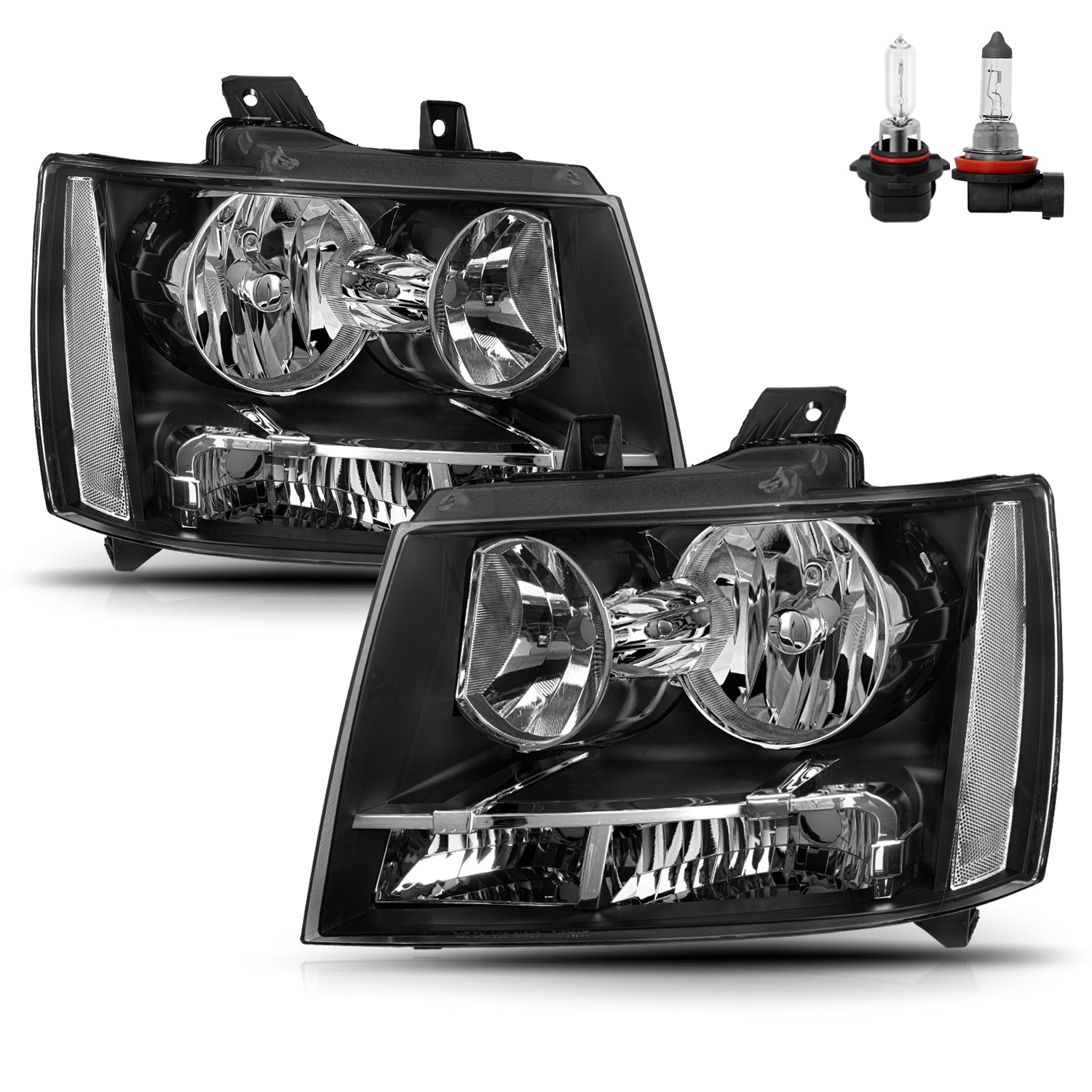 VehicleAid Headlights For 2007-2014 Chevy Tahoe