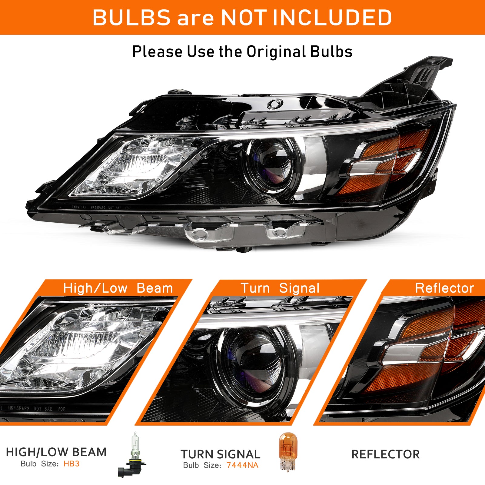 VehicleAid Headlights For 2014-2020 Chevy Impala