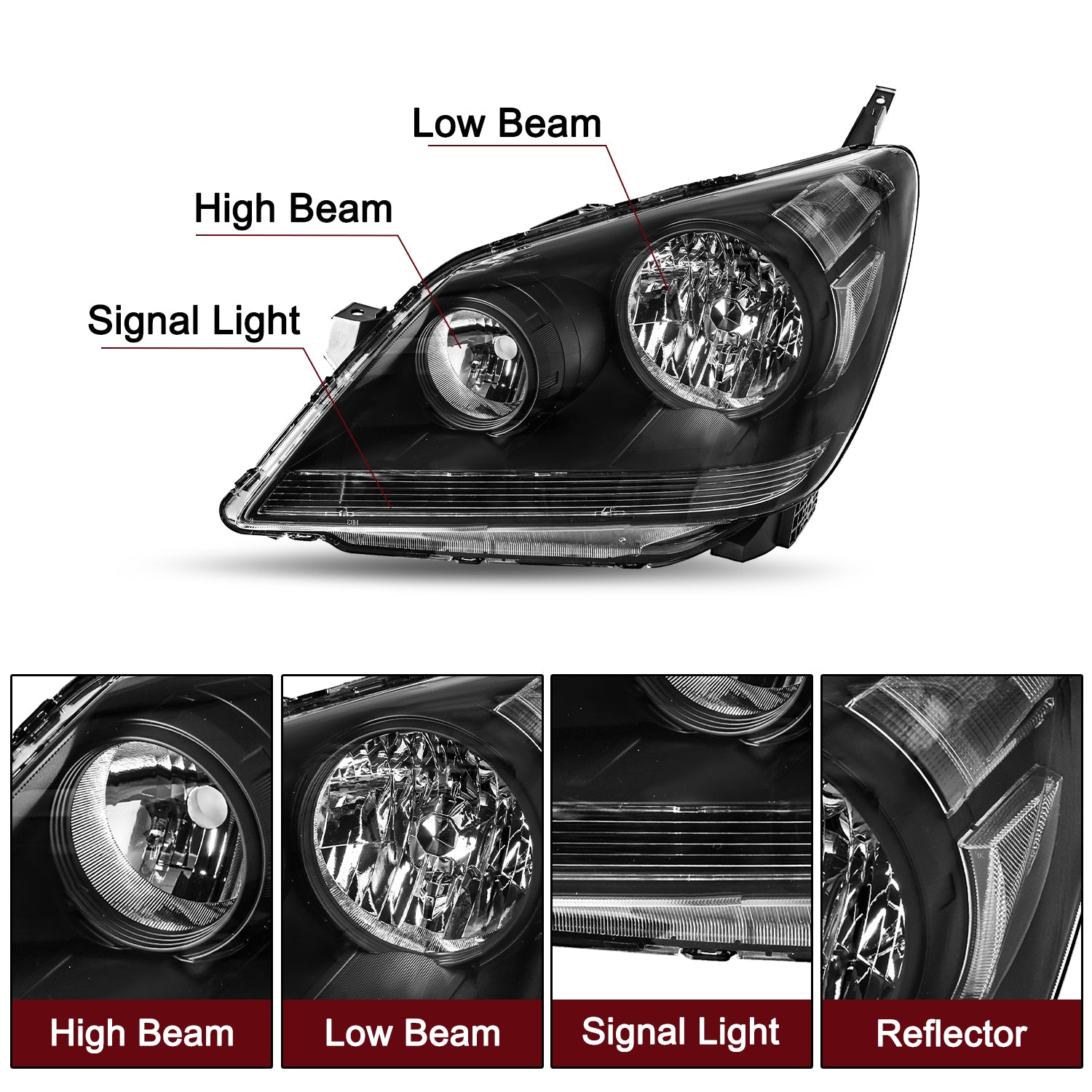 VehicleAid Headlights For 2005-2007 Honda Odyssey