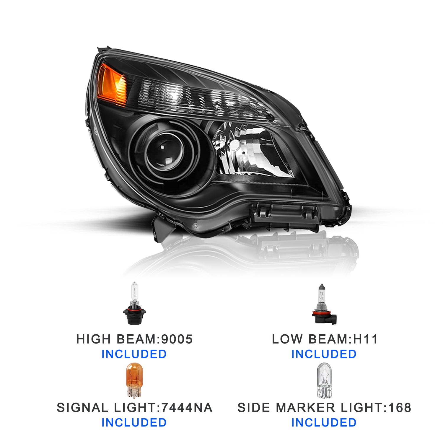 VehicleAid Headlights For 2010-2015 Chevy Equinox