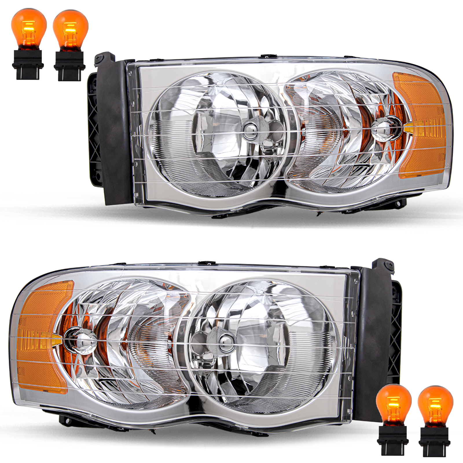 VehicleAid Headlights For 2003-2005 Dodge Ram 3500 Pickup