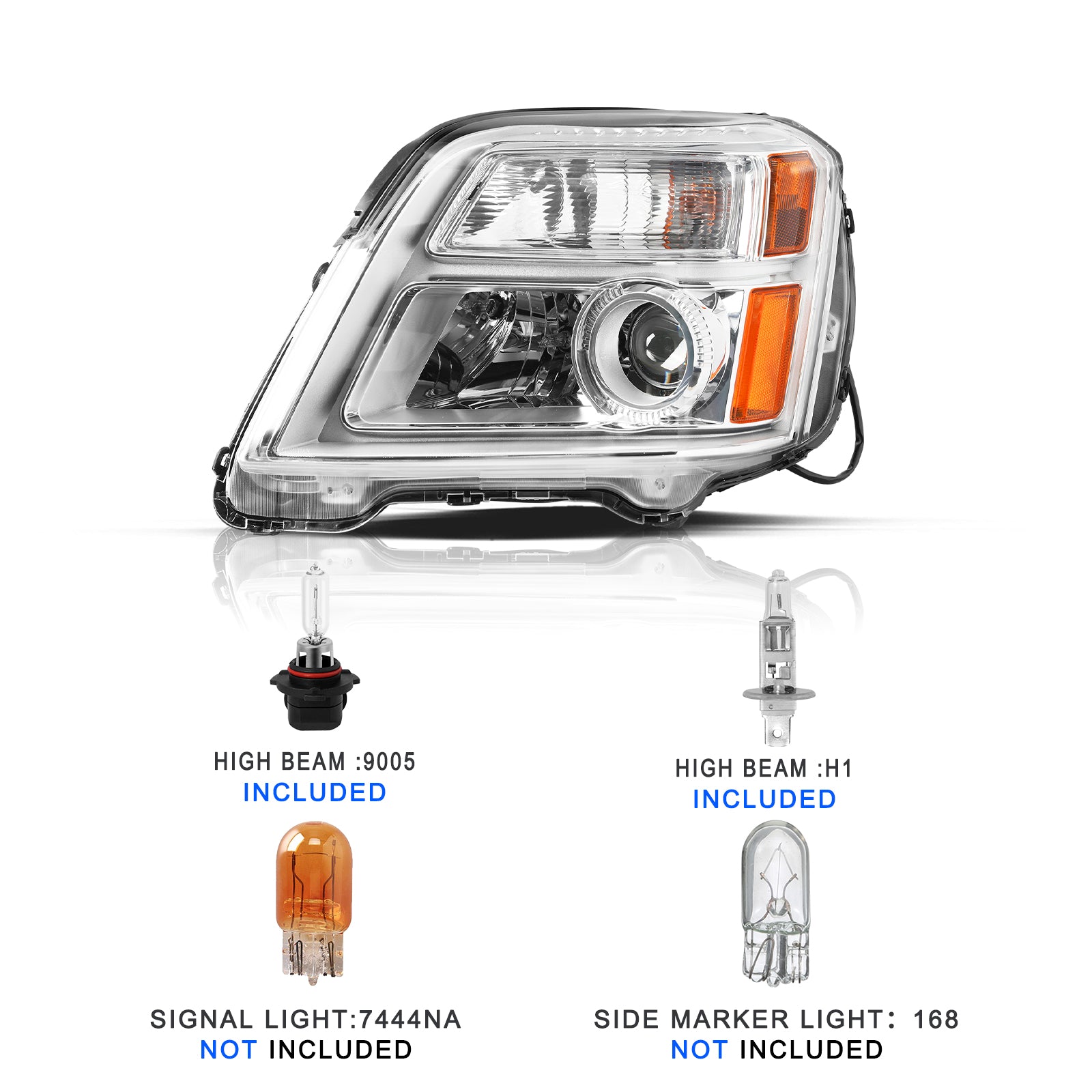 VehicleAid Headlights For 2010-2015 GMC Terrain