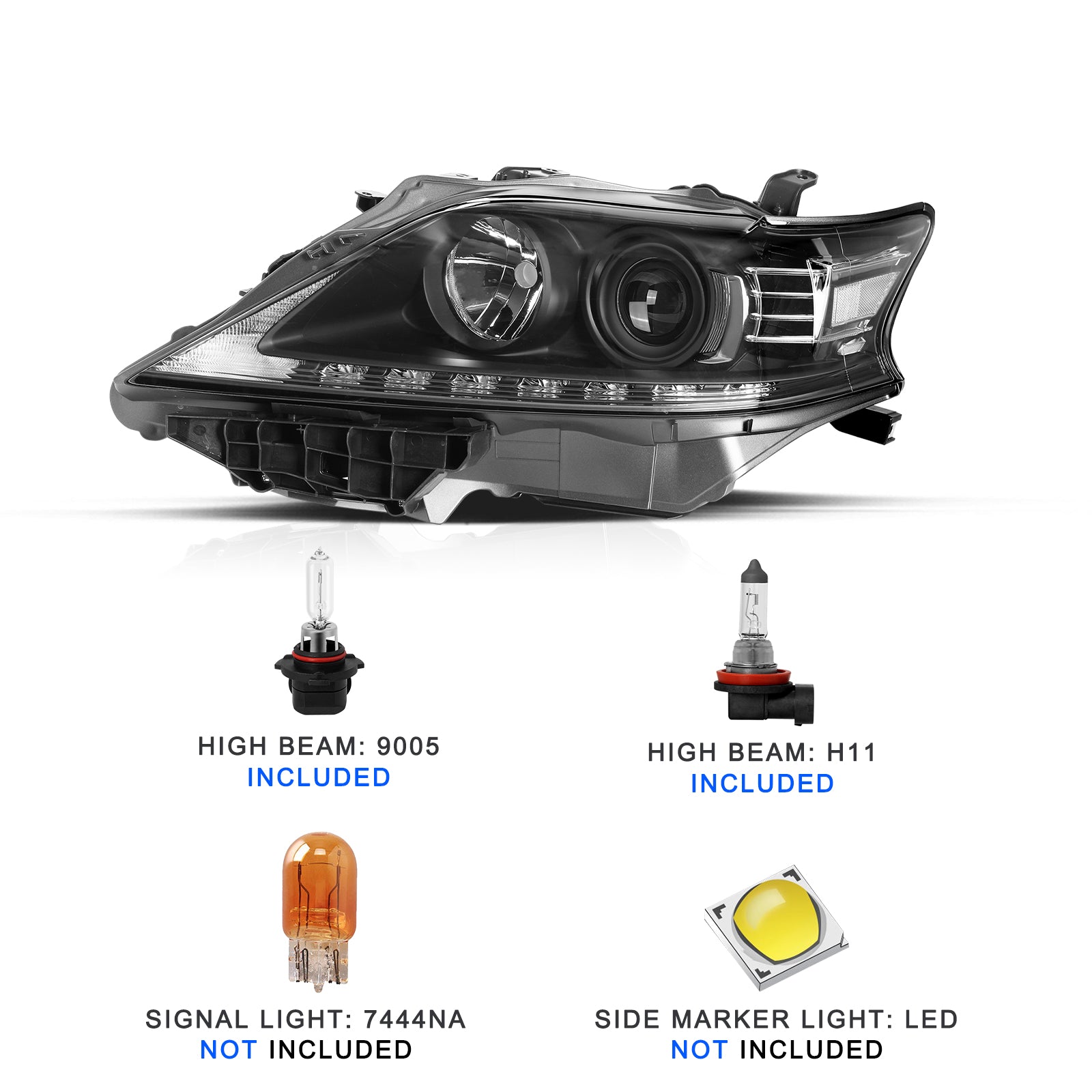 VehicleAid Headlights For 2013-2015 Lexus RX350/ RX450h