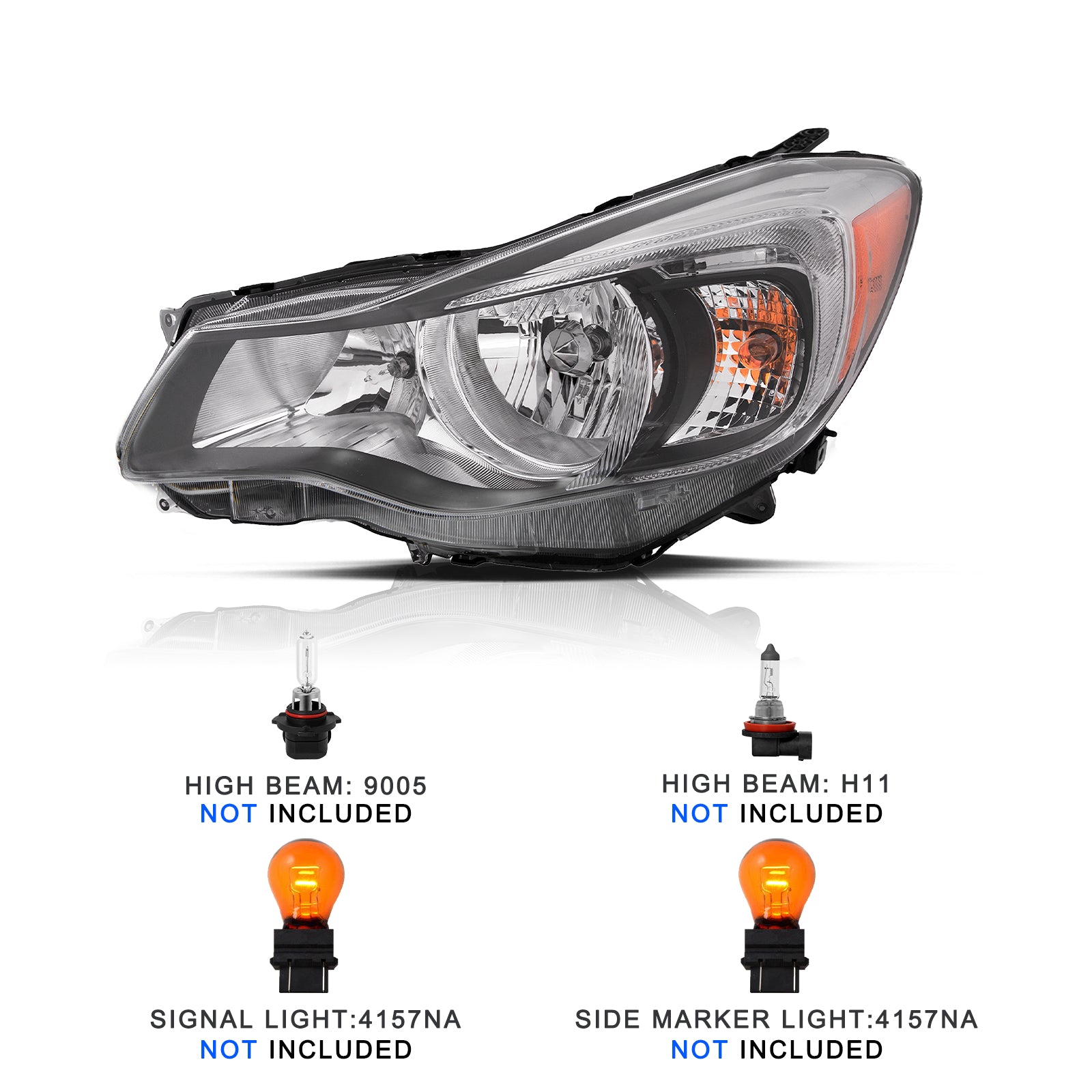 VehicleAid Headlights For 2016 Subaru Crosstrek