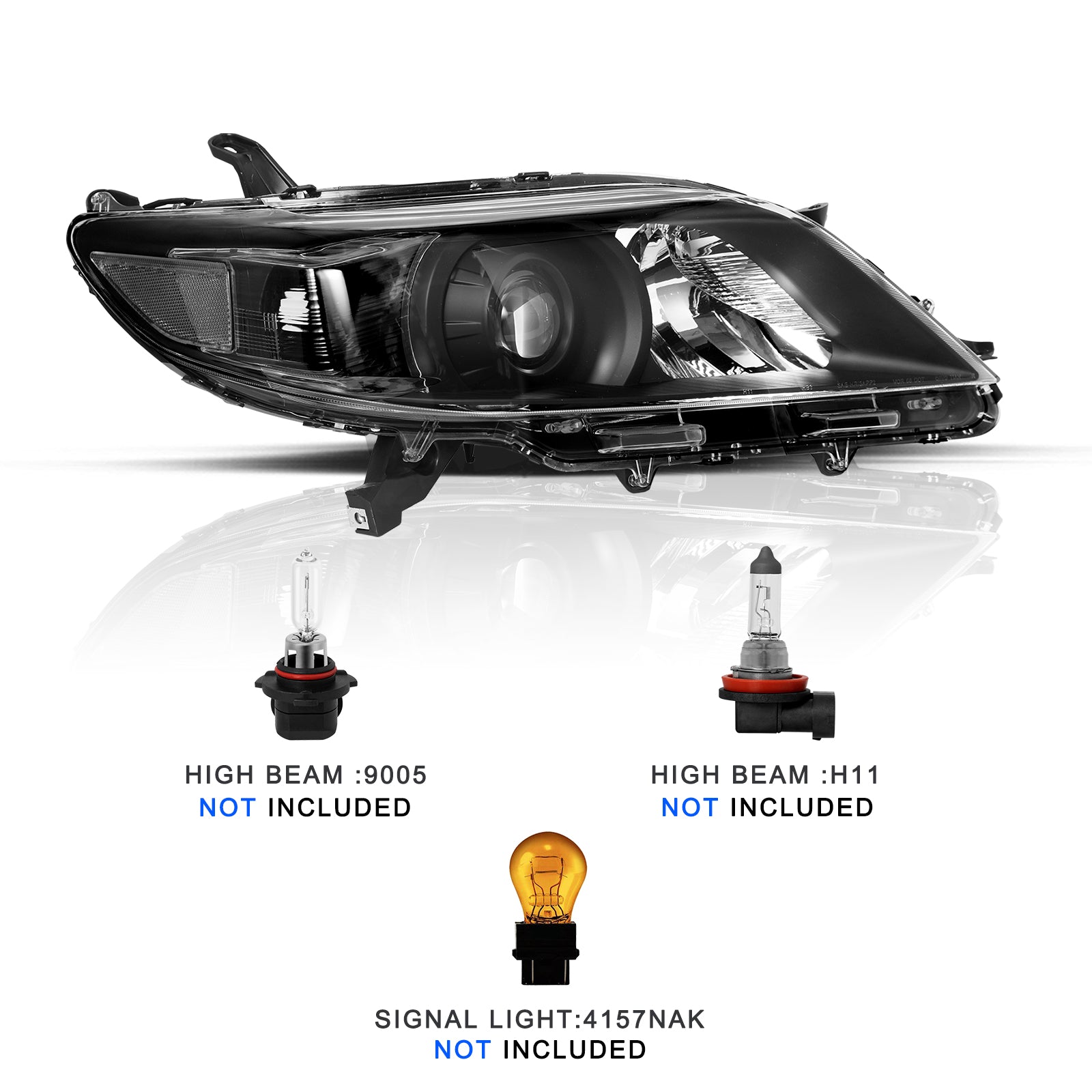 VehicleAid Headlights For 2011-2020 Toyota Sienna