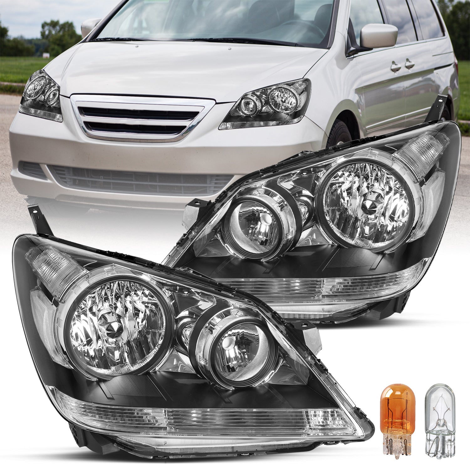 VehicleAid Headlights For 2005-2007 Honda Odyssey