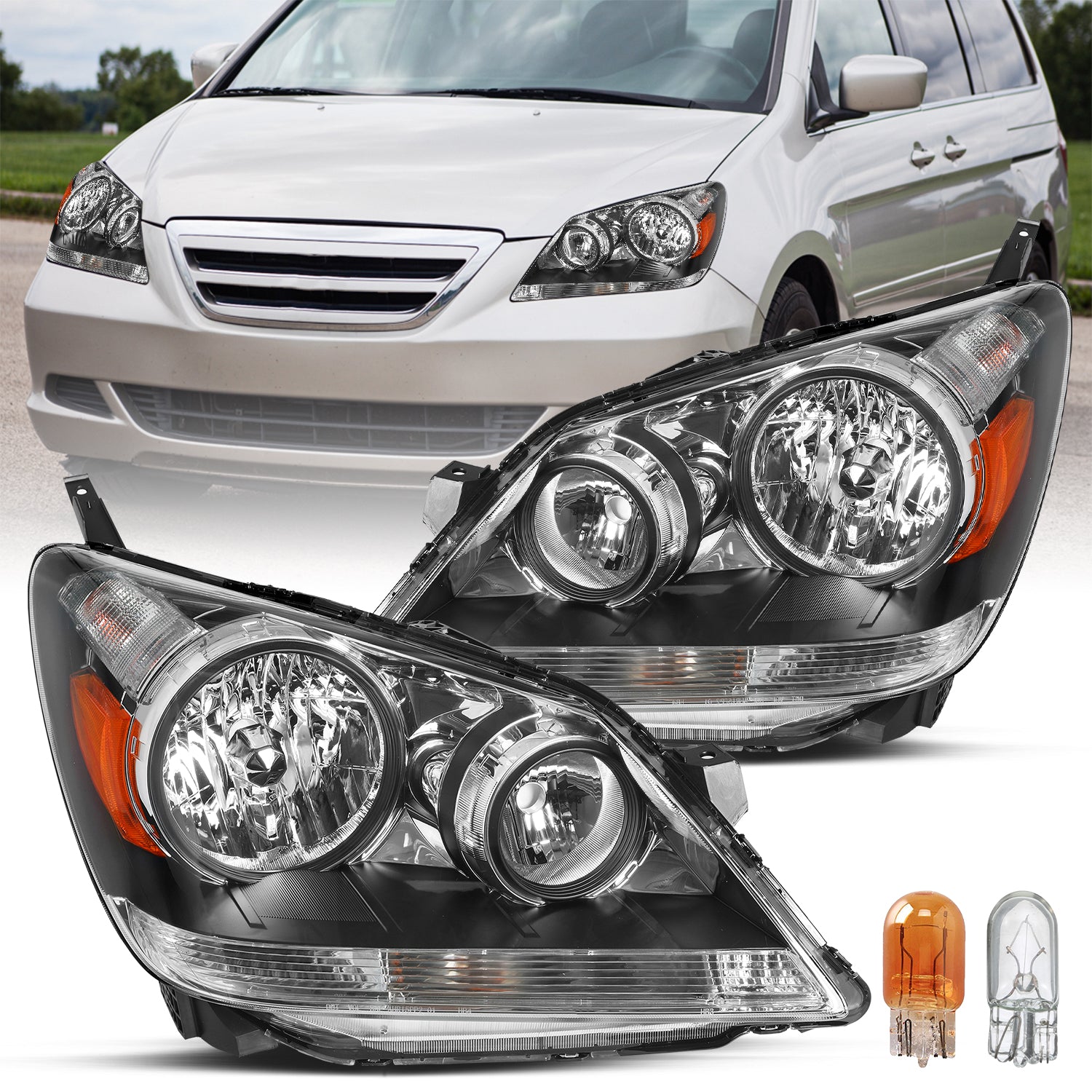 VehicleAid Headlights For 2005-2007 Honda Odyssey