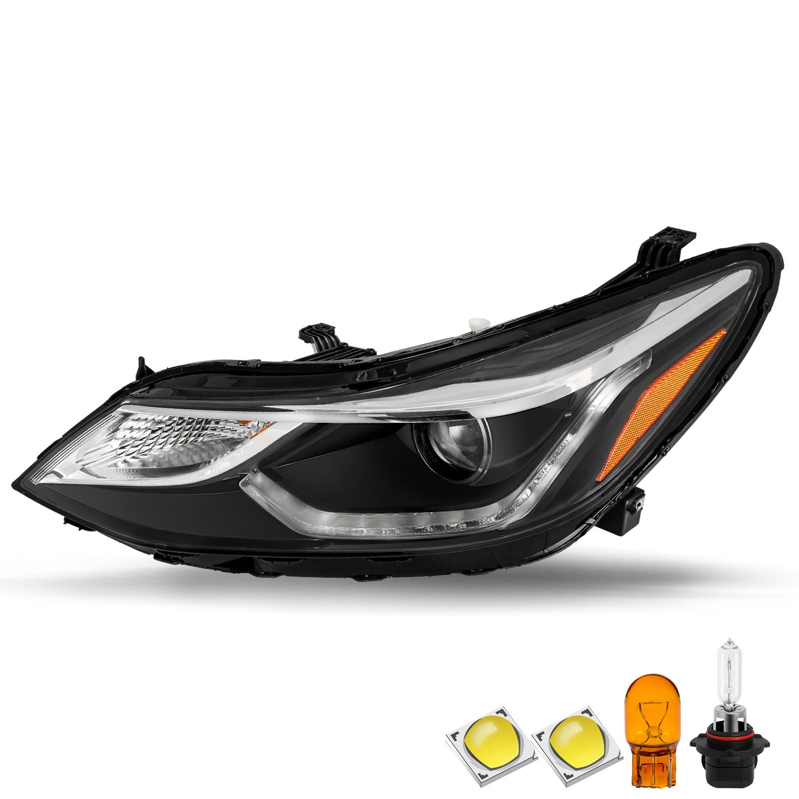 VehicleAid Headlights For 2016-2019 Chevy Cruze With LED DRL