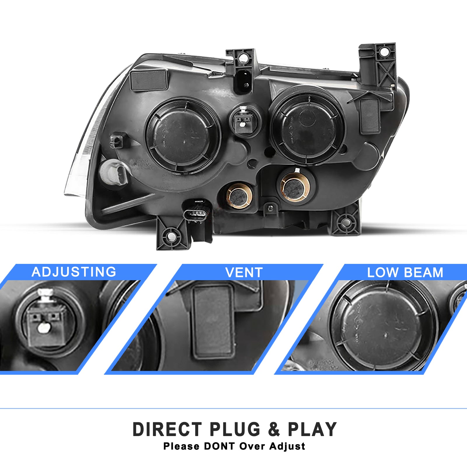 VehicleAid Headlights For 2011-2014 Dodge Charger