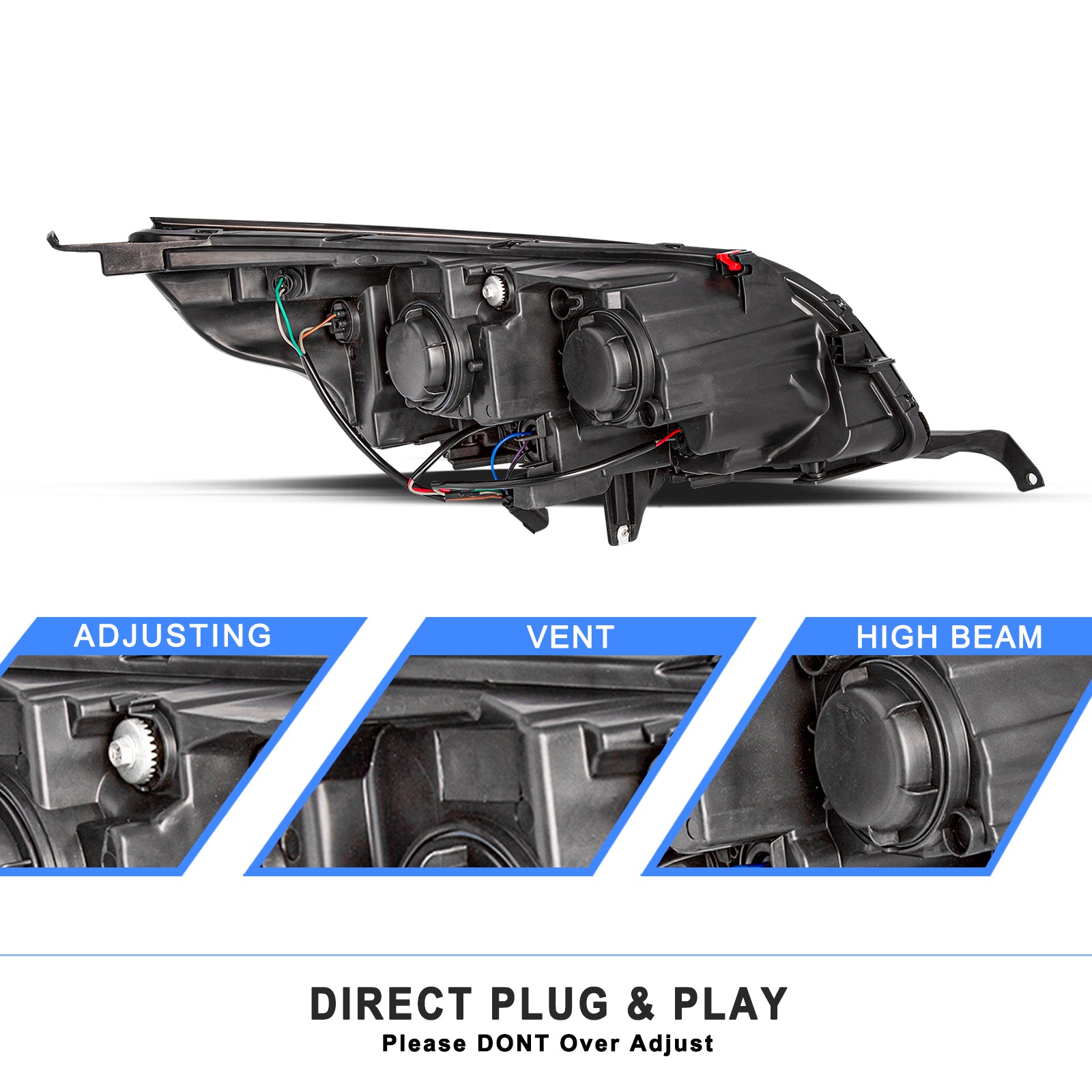 VehicleAid Headlights For 2013-2015 Chevy Malibu