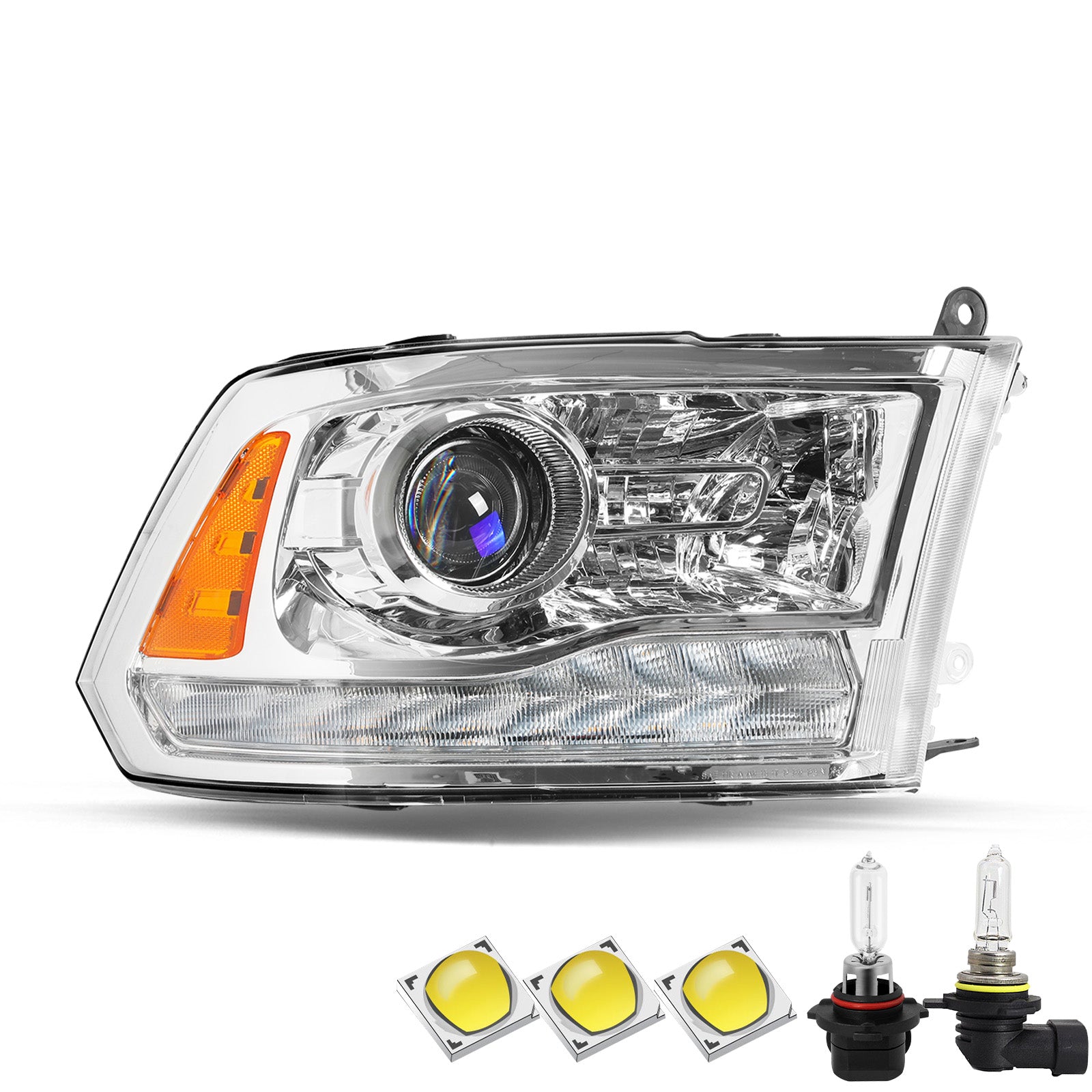 VehicleAid Headlights For 2013-2018 Dodge Ram 1500 2500 3500 9 PIN