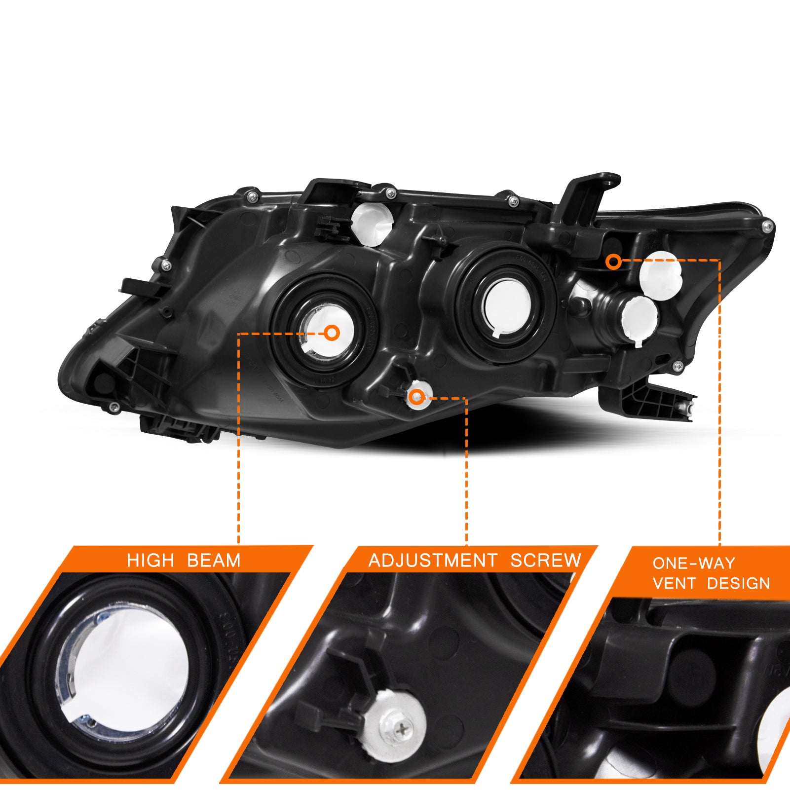 VehicleAid Headlights For 2010-2012 Lexus RX350