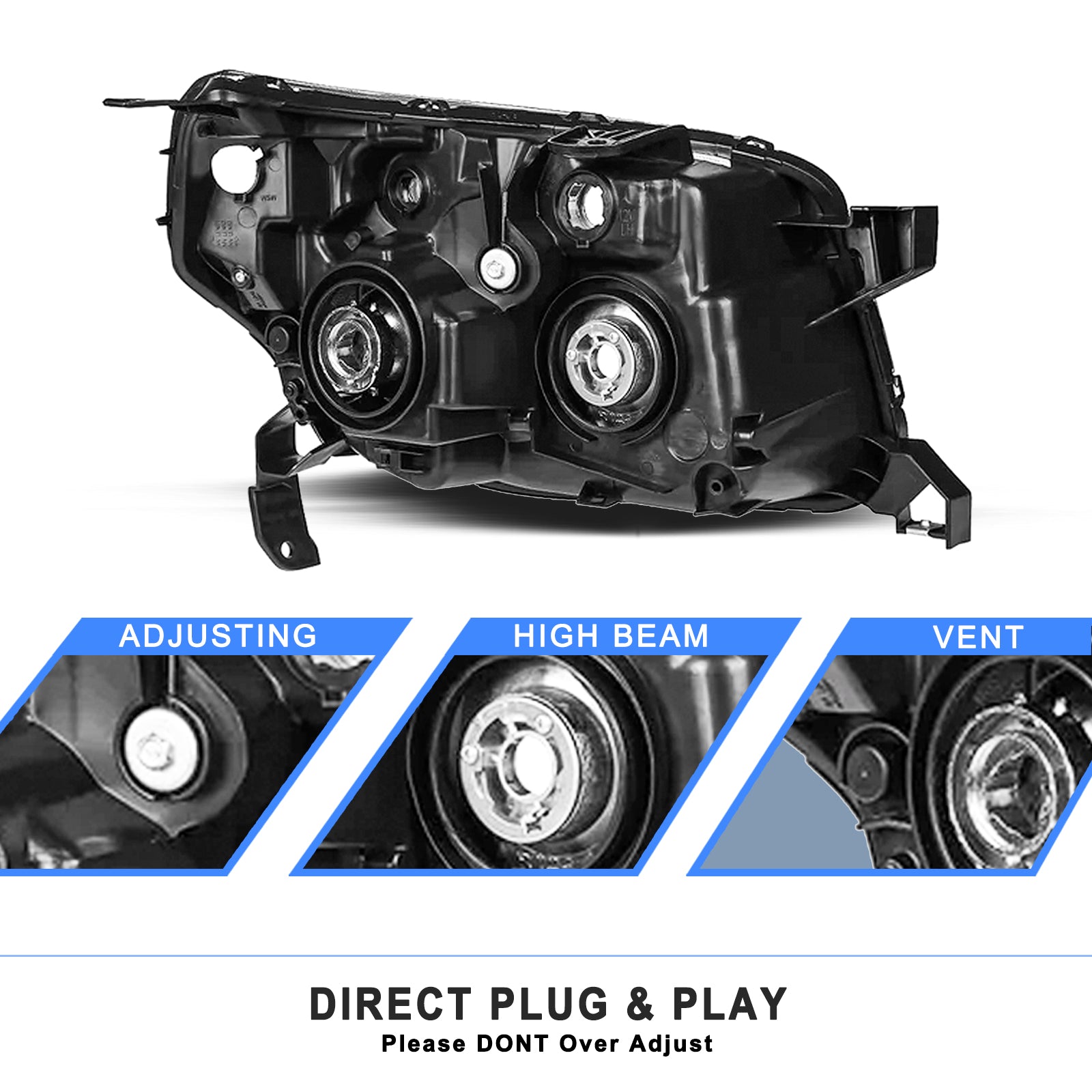 VehicleAid Headlights For 2006-2008 Honda Pilot