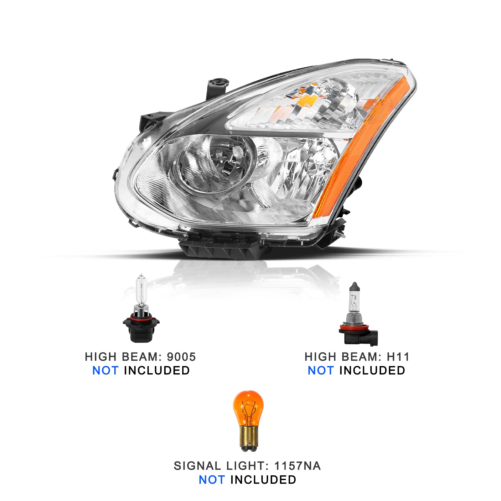 VehicleAid Headlights For 2008-2013 Nissan Rogue