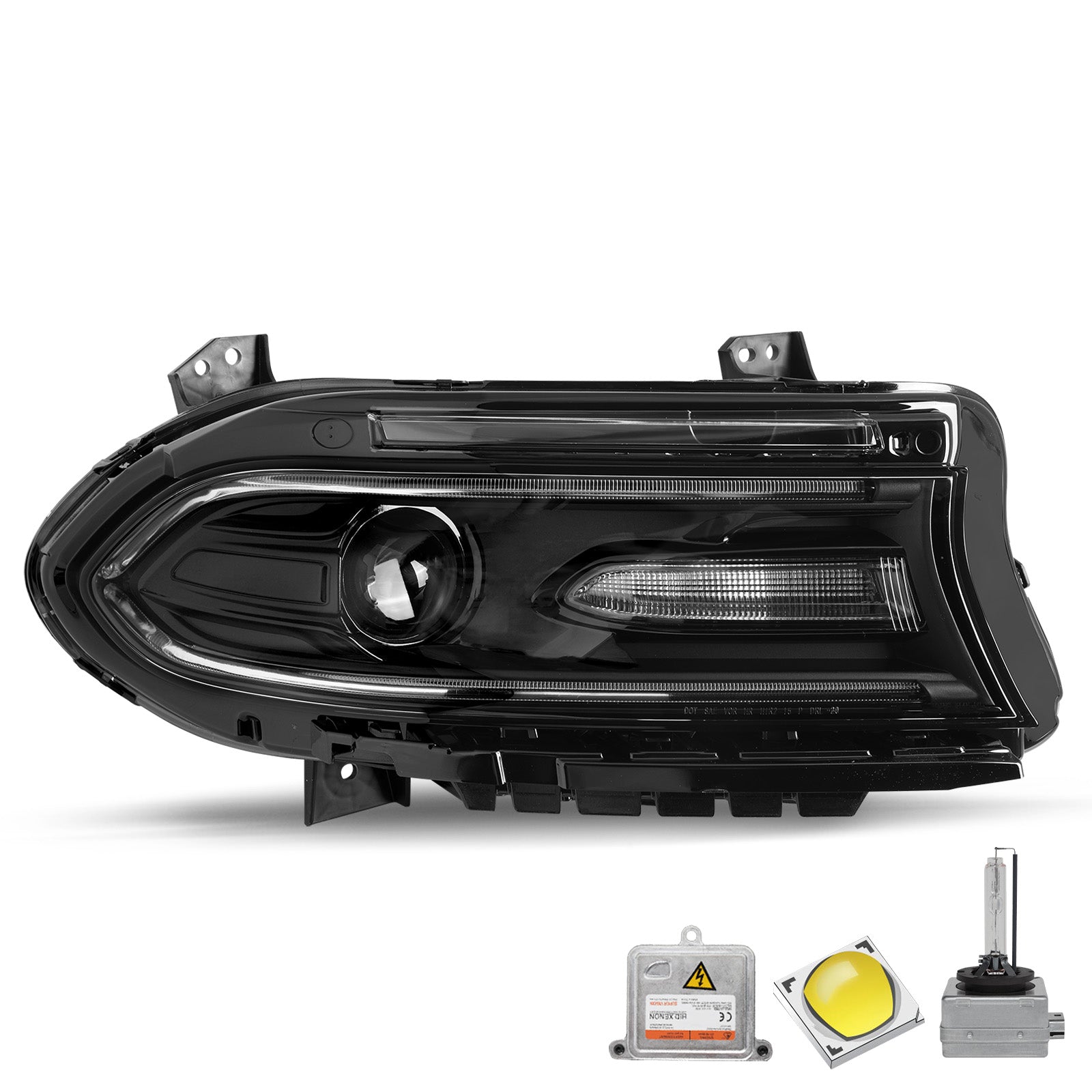 VehicleAid Headlights For 2015-2021 Dodge Charger HID Model