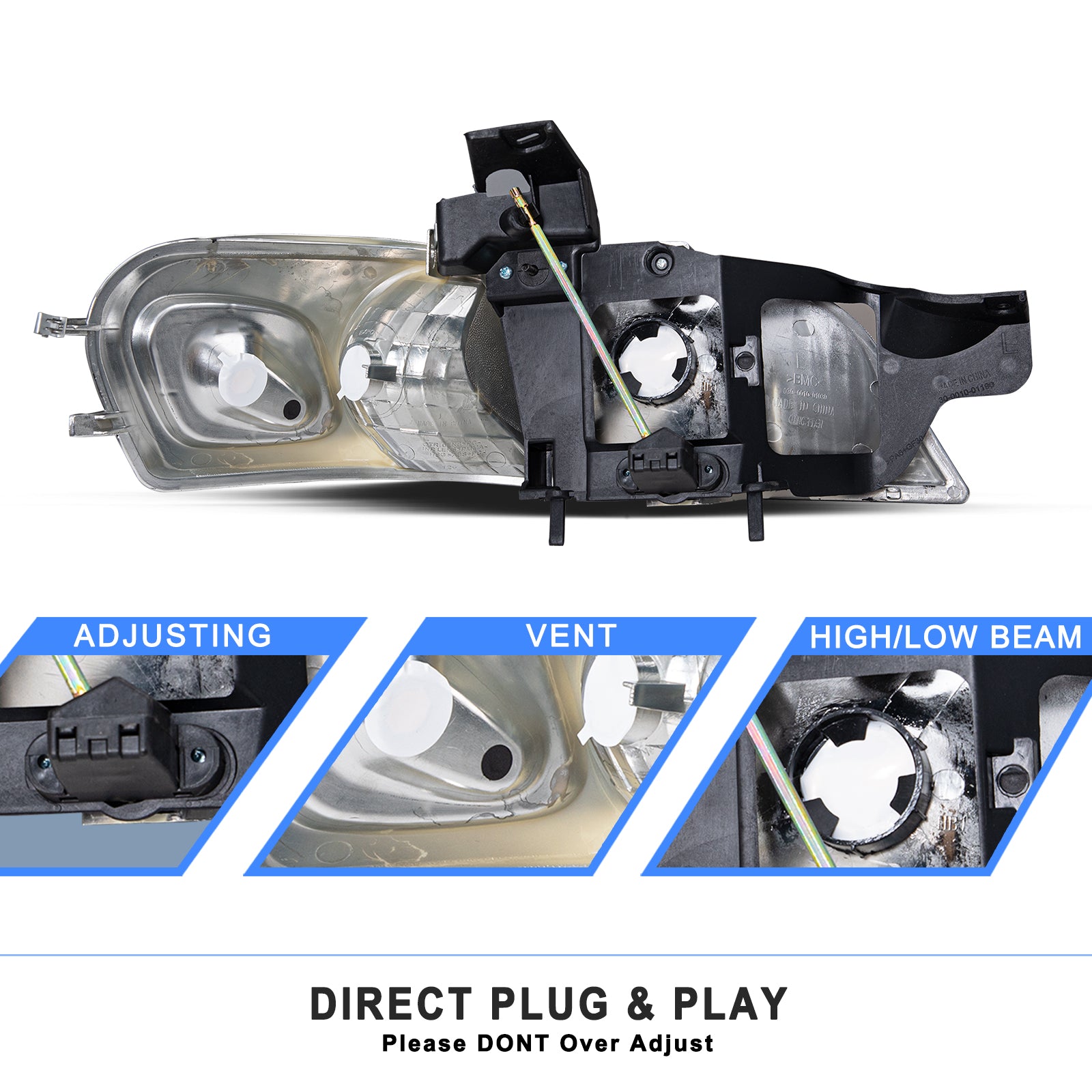 VehicleAid Headlights For 1999-2005 Pontiac Montana