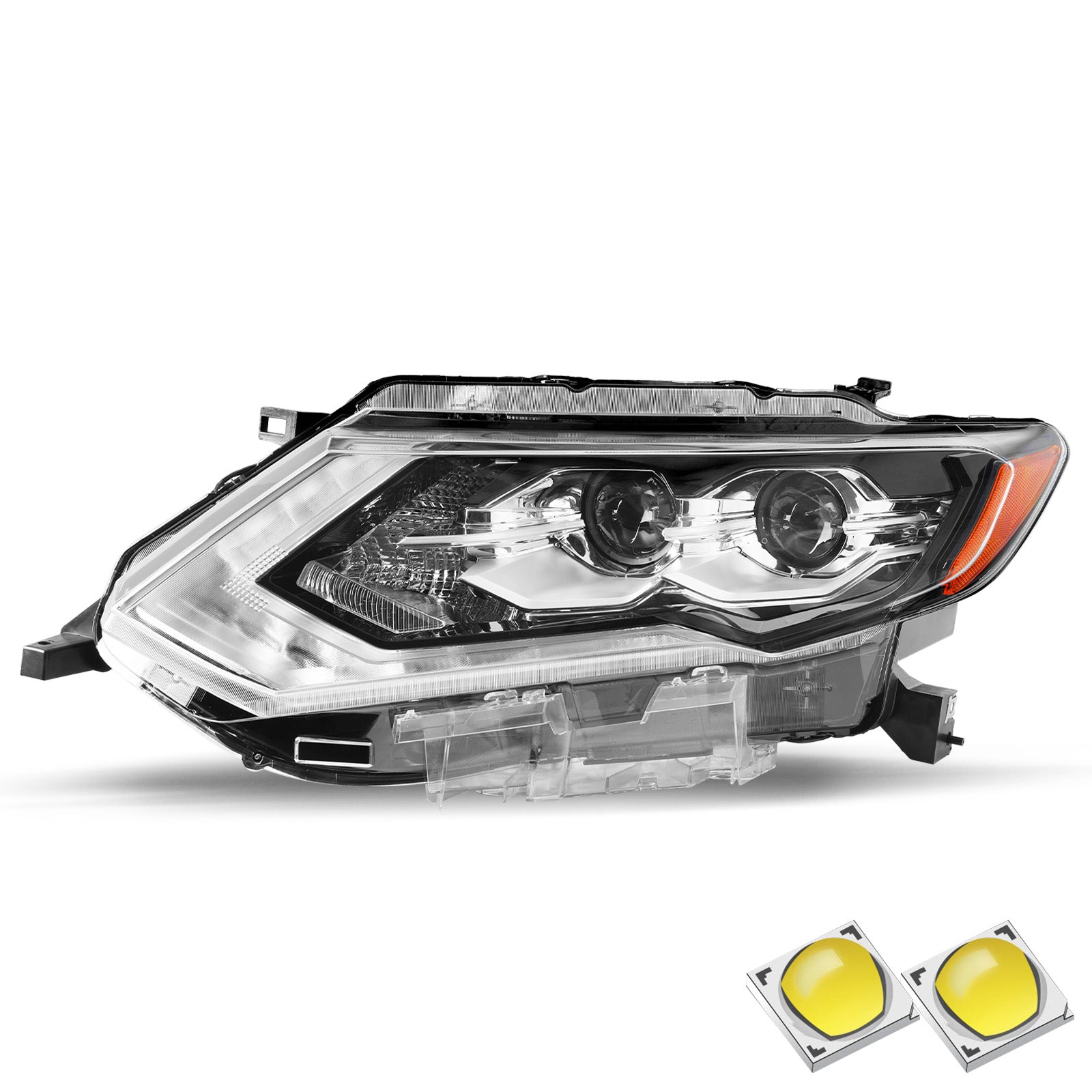 VehicleAid Full LED Headlights For 2017-2020 Nissan Rogue SL