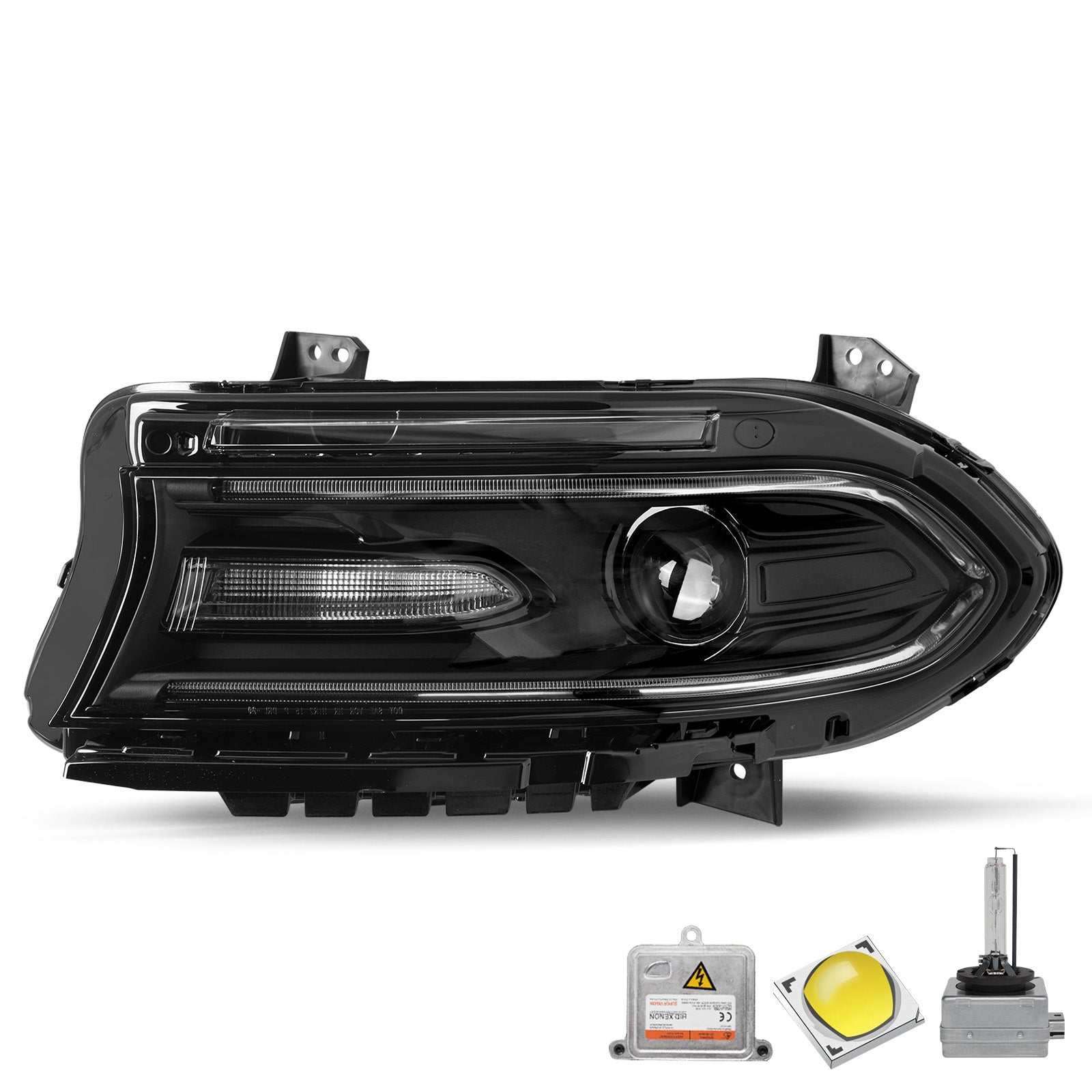 VehicleAid Headlights For 2015-2021 Dodge Charger HID Model