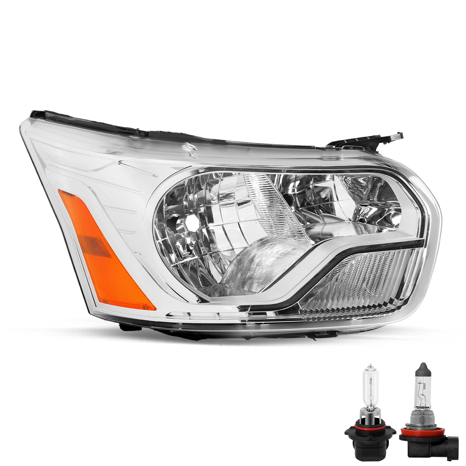 VehicleAid Headlights For 2015-2023 Ford Transit 150 250 350 350HD (Chrome Housing)