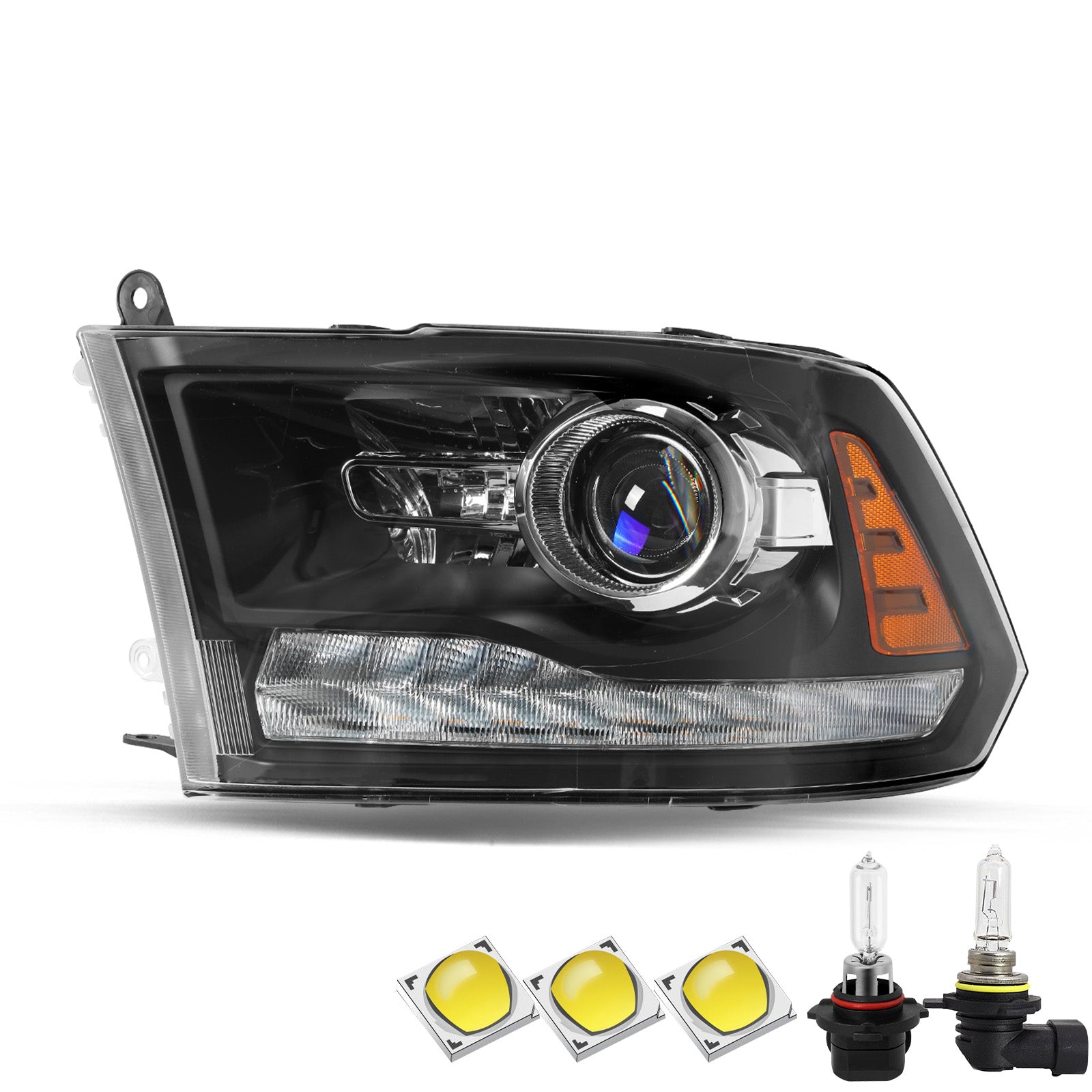 VehicleAid Headlights For 2013-2018 Dodge Ram 1500 2500 3500 9 PIN