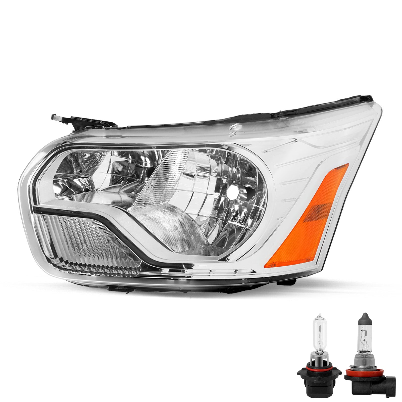 VehicleAid Headlights For 2015-2023 Ford Transit 150 250 350 350HD (Chrome Housing)