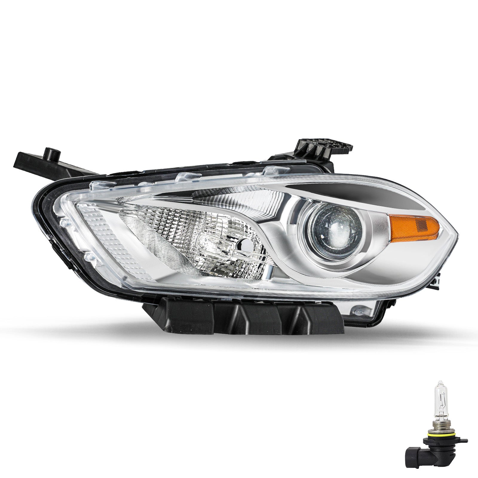 VehicleAid Headlights For 2013-2016 Dodge Dart Halogen Type Chrome