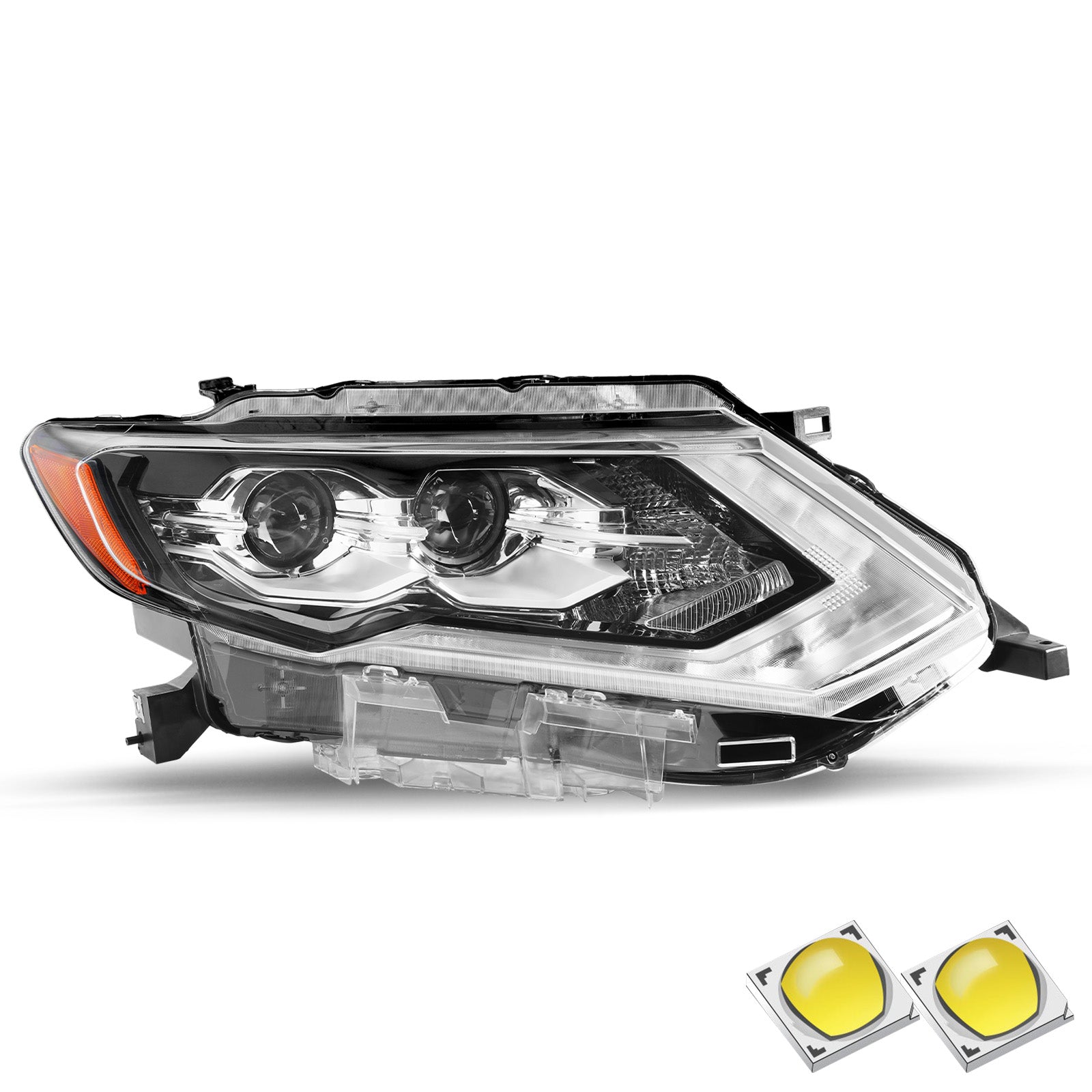 VehicleAid Full LED Headlights For 2017-2020 Nissan Rogue SL