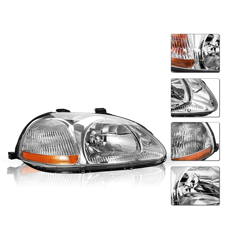 VehicleAid Headlights For 1996-1998 Honda Civic DX EX LX