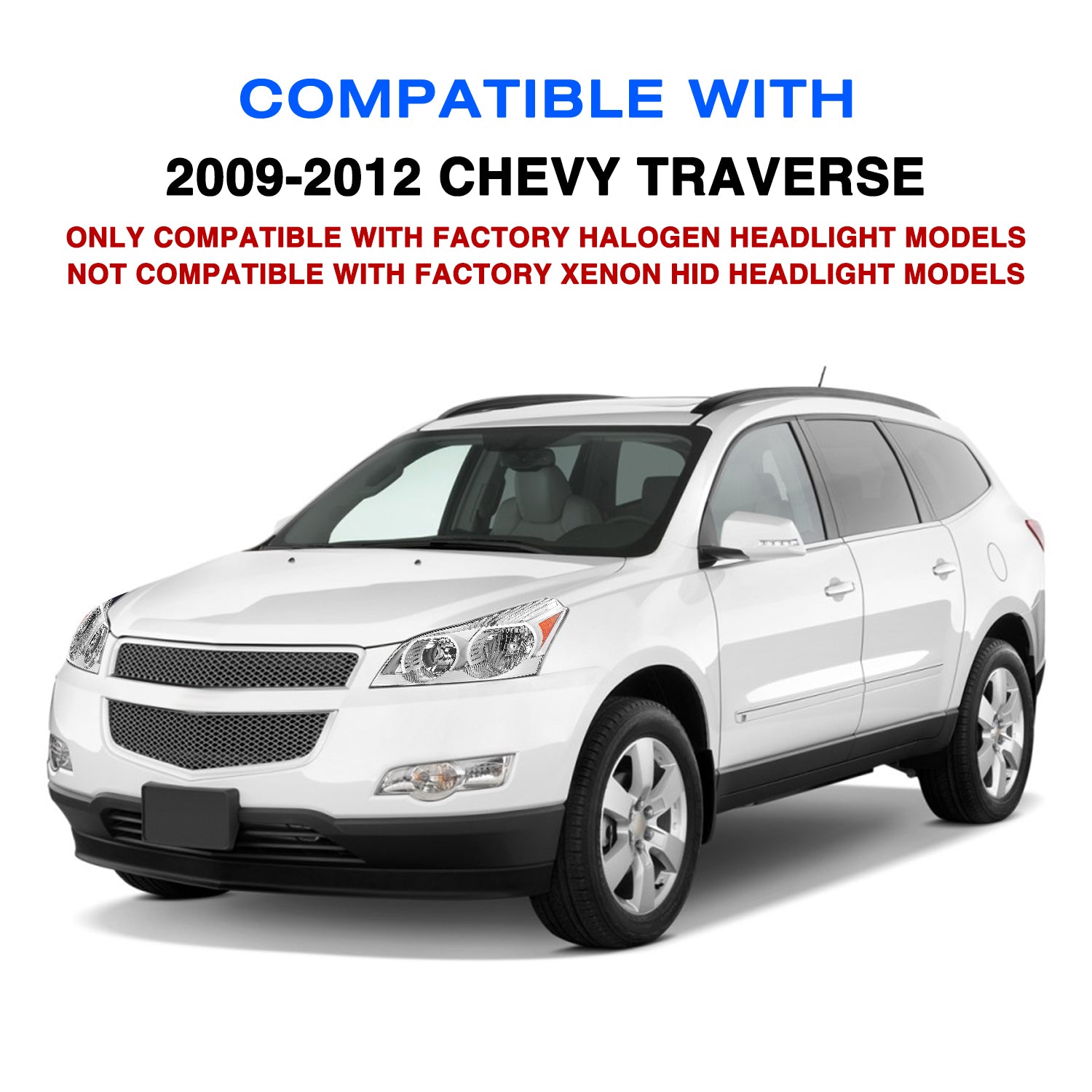 VehicleAid Headlights For 2009-2012 Chevy Traverse