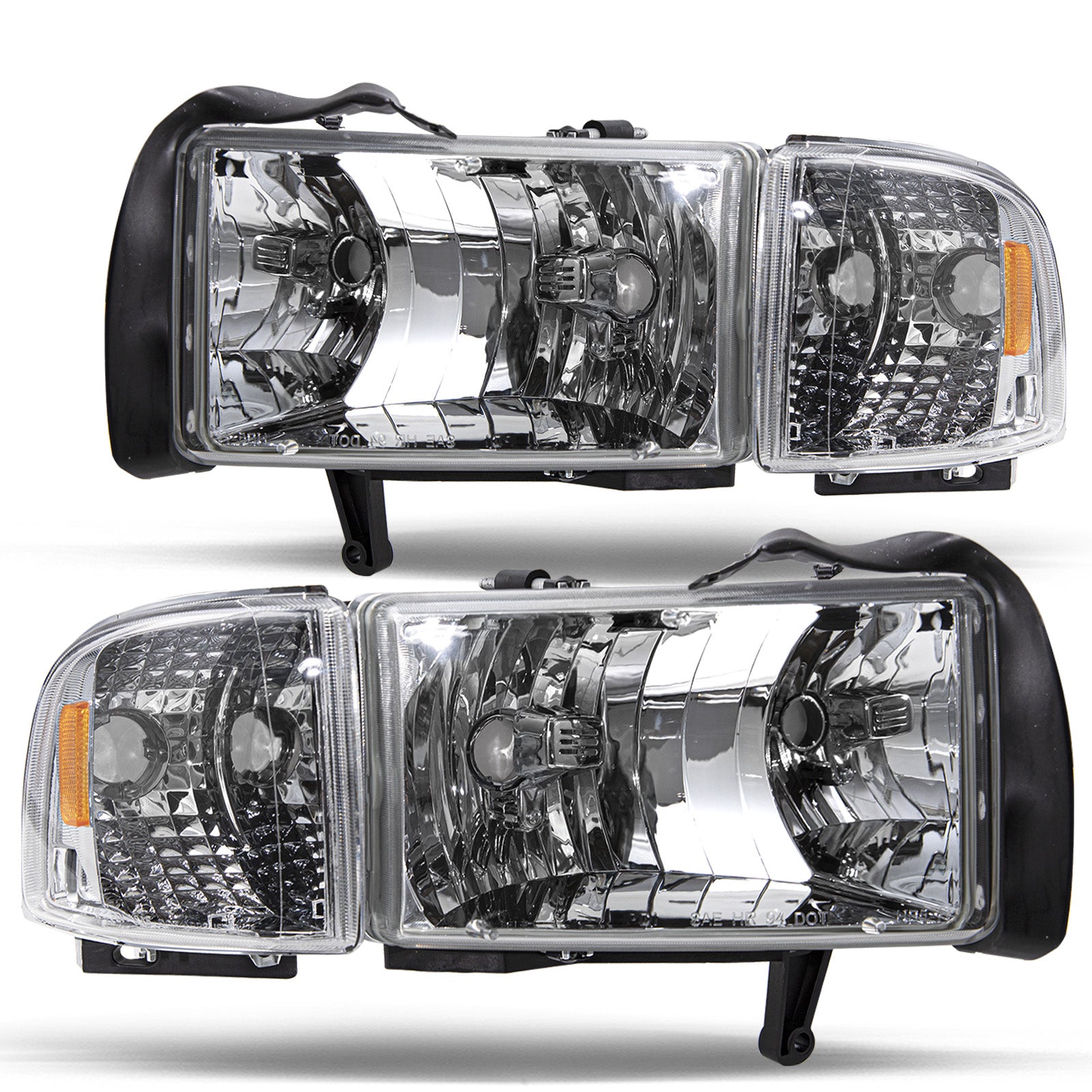 VehicleAid Headlights For 1994-2002 Dodge Ram 2500 3500 Pickup