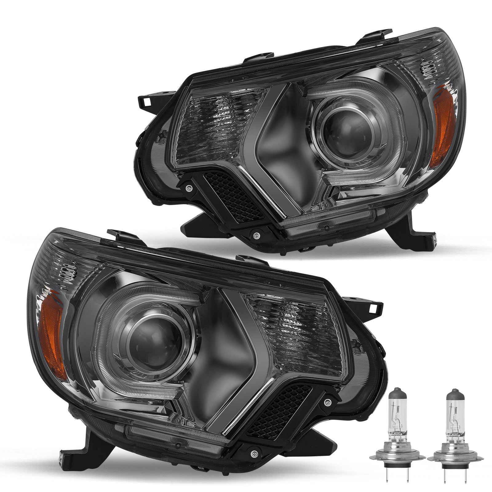 VehicleAid Headlights For 2012-2015 Toyota Tacoma with LED DRL