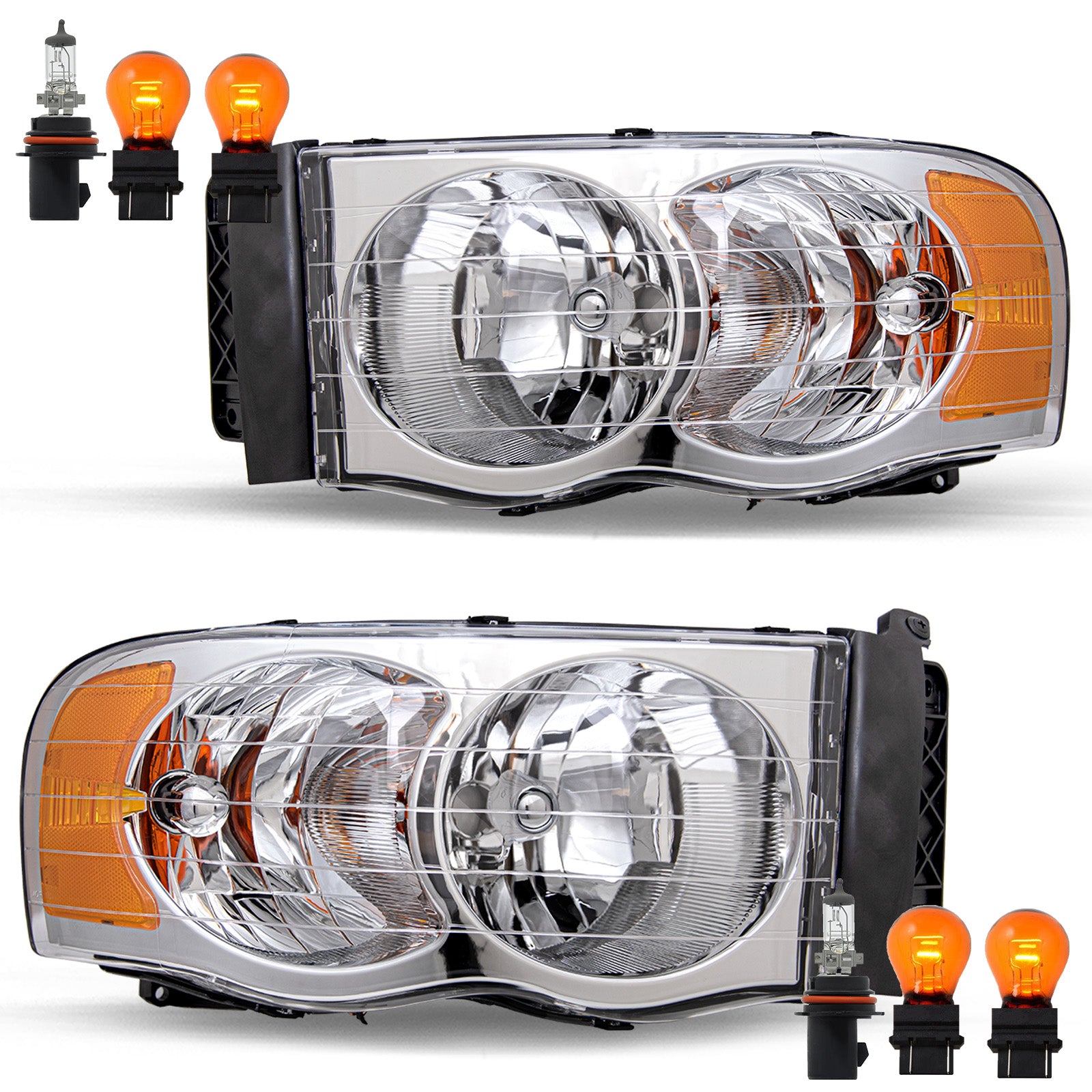 VehicleAid Headlights For 2003-2005 Dodge Ram 3500 Pickup