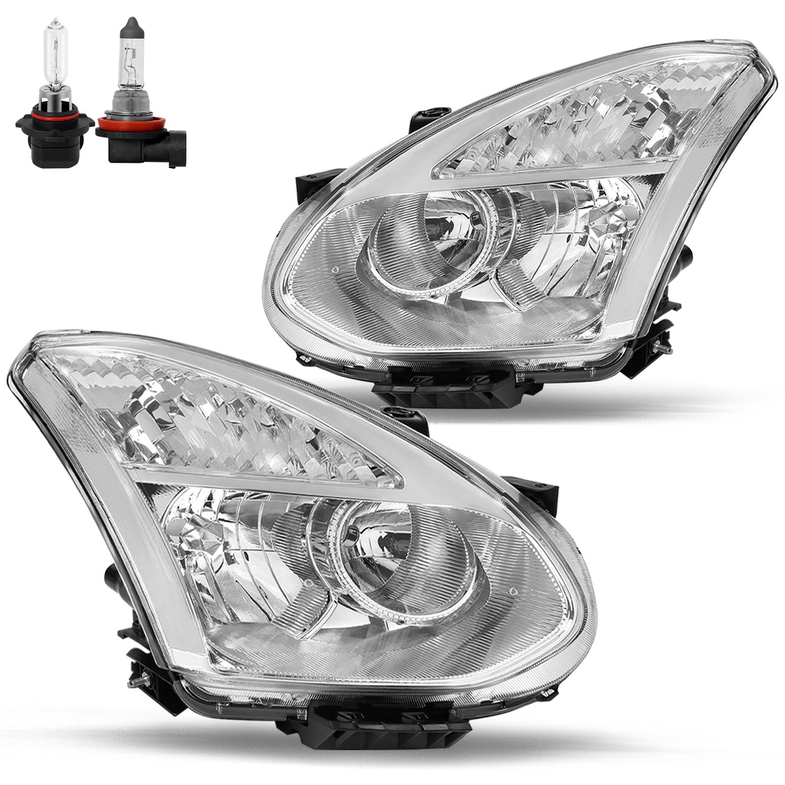 VehicleAid Headlights For 2008-2013 Nissan Rogue