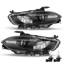 VehicleAid Headlights For 2013-2016 Dodge Dart Halogen Type