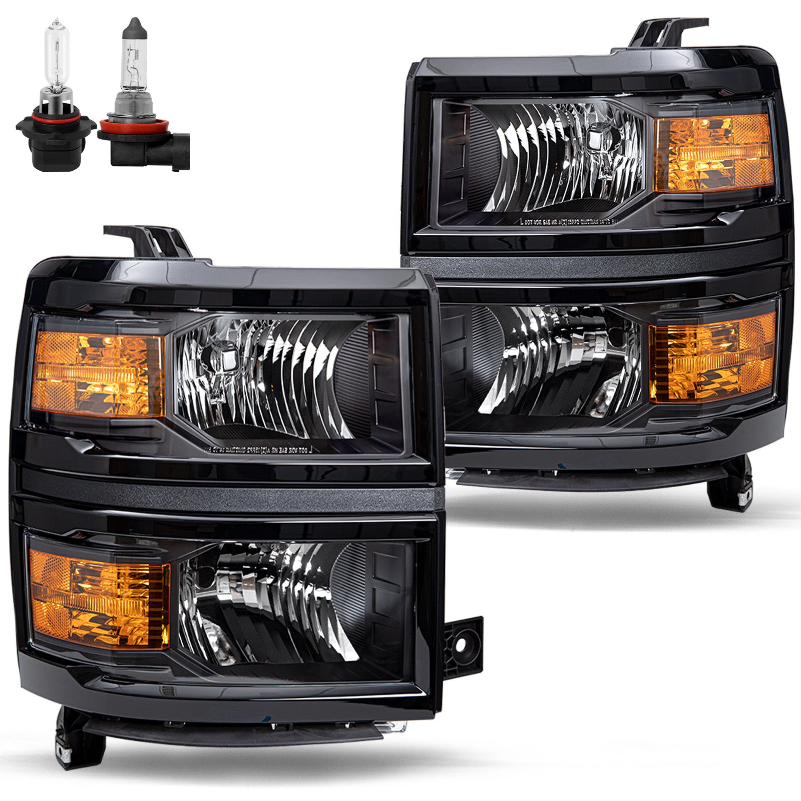 VehicleAid Headlights For 2014-2015 Chevy Silverado 1500 Pickup Truck