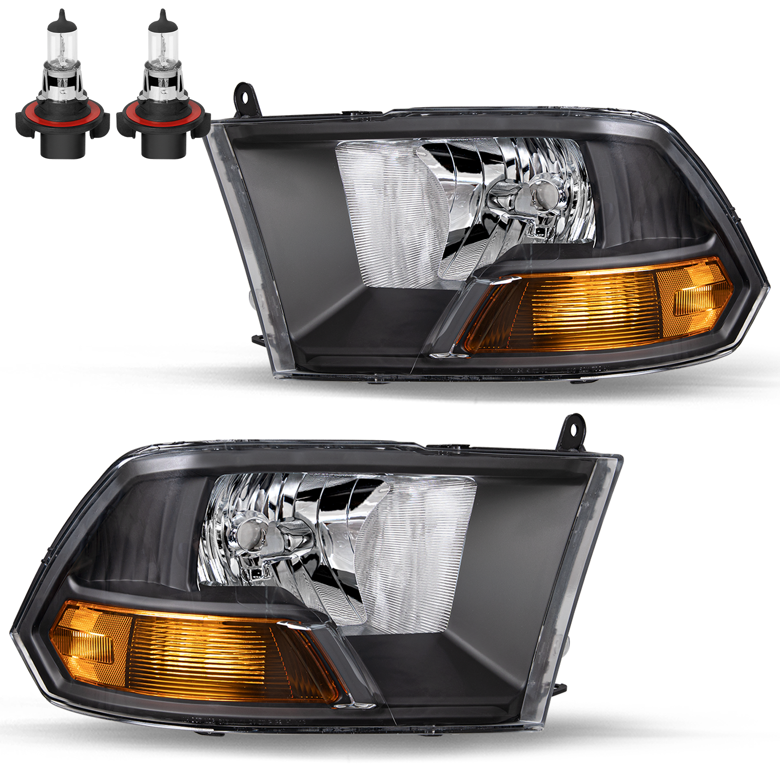 VehicleAid Headlights For 2009-2012 Dodge Ram 1500 2500 3500