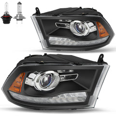 VehicleAid Headlights For 2009-2018 Dodge Ram 1500 Switchback LED Type