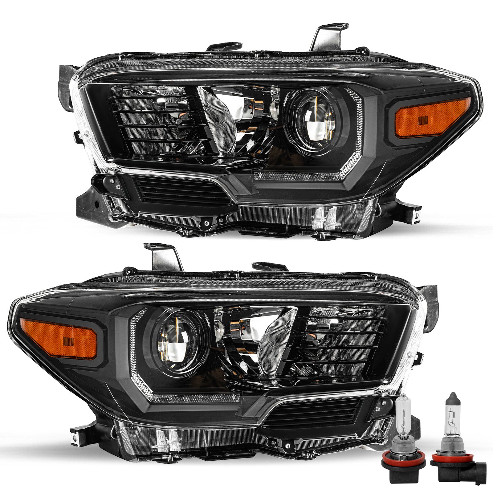 VehicleAid Headlights For 2016-2022 Toyota Tacoma w/LED DRL