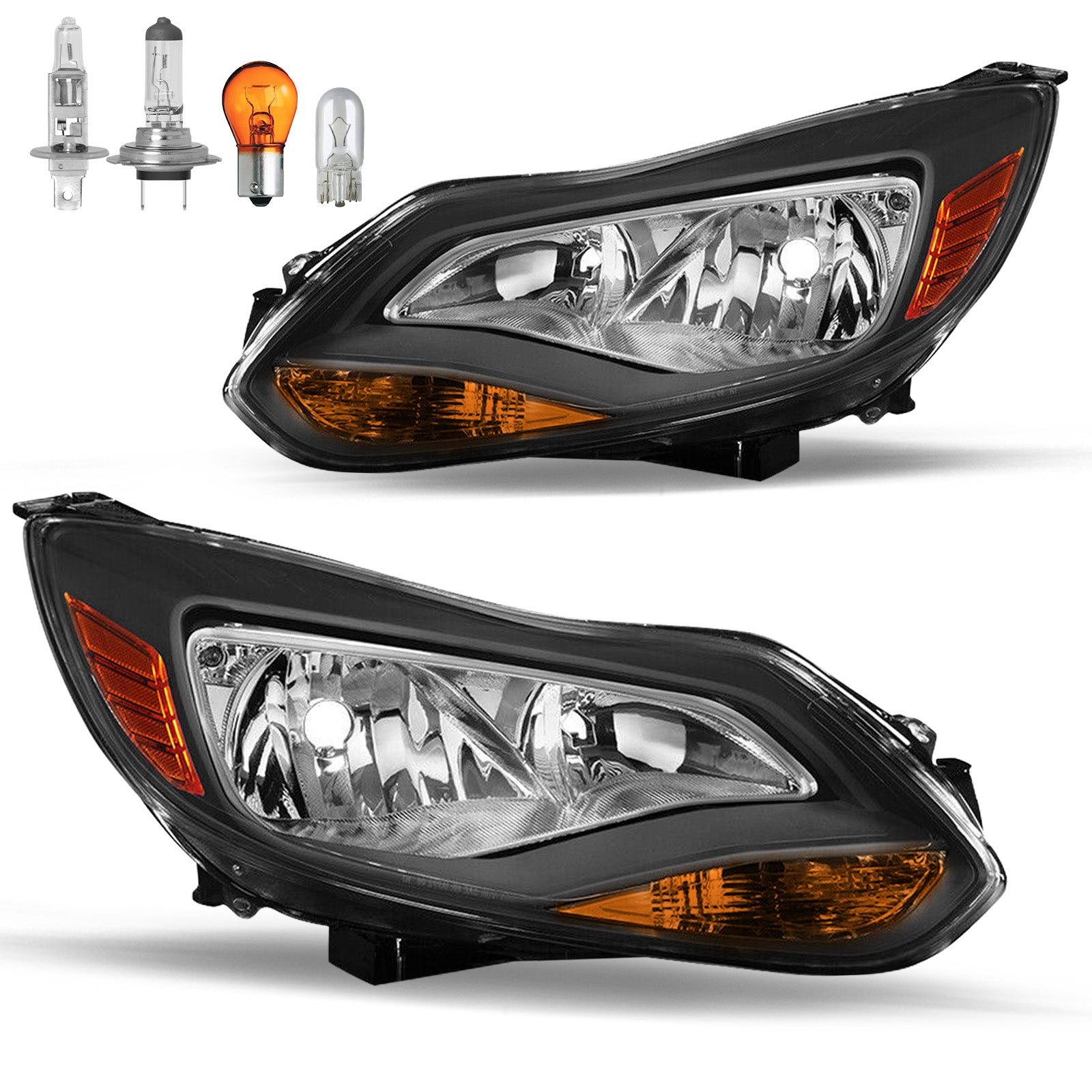 VehicleAid Headlights For 2012-2014 Ford Focus