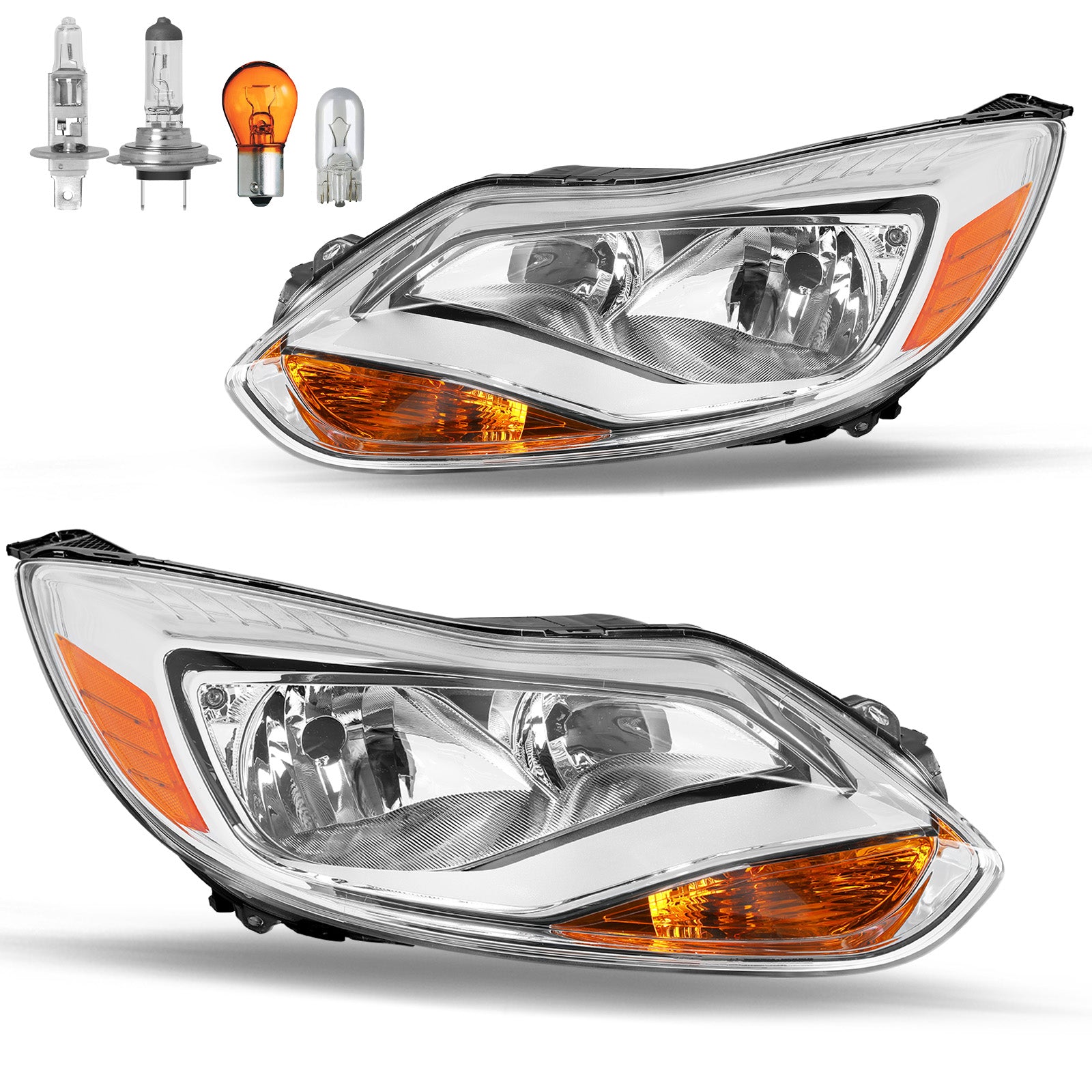 VehicleAid Headlights For 2012-2014 Ford Focus