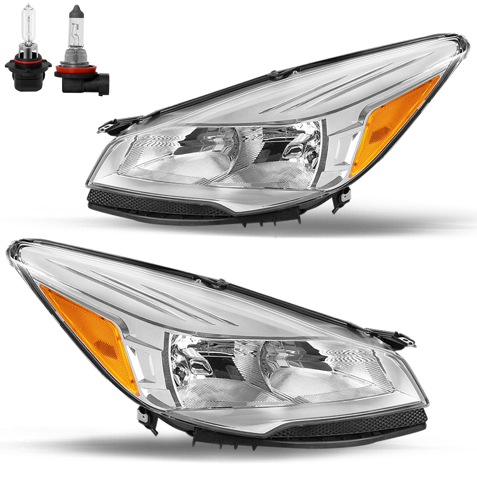 VehicleAid Headlights For 2013-2016 Ford Escape