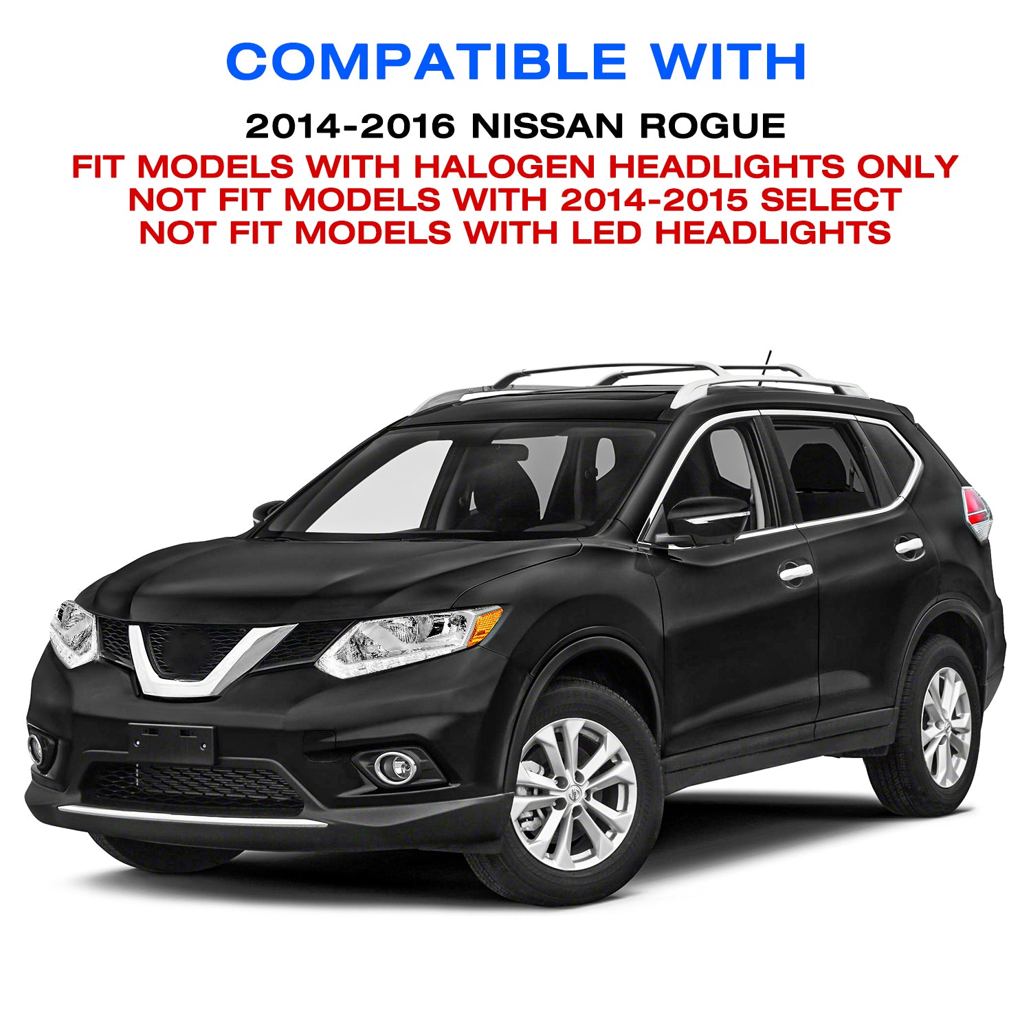 VehicleAid Headlights For 2014-2016 Nissan Rogue